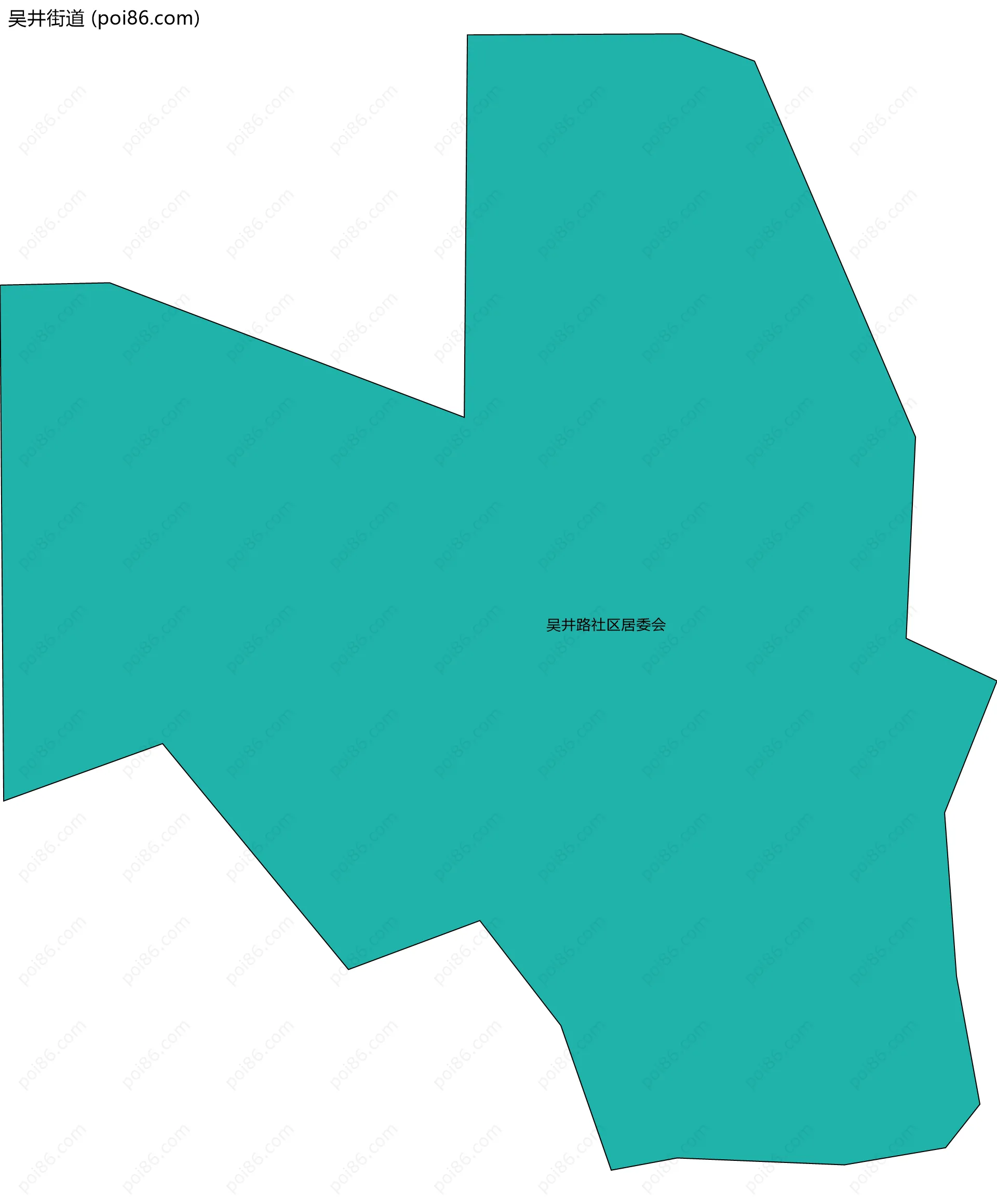 吴井街道边界地图(五级行政区划)