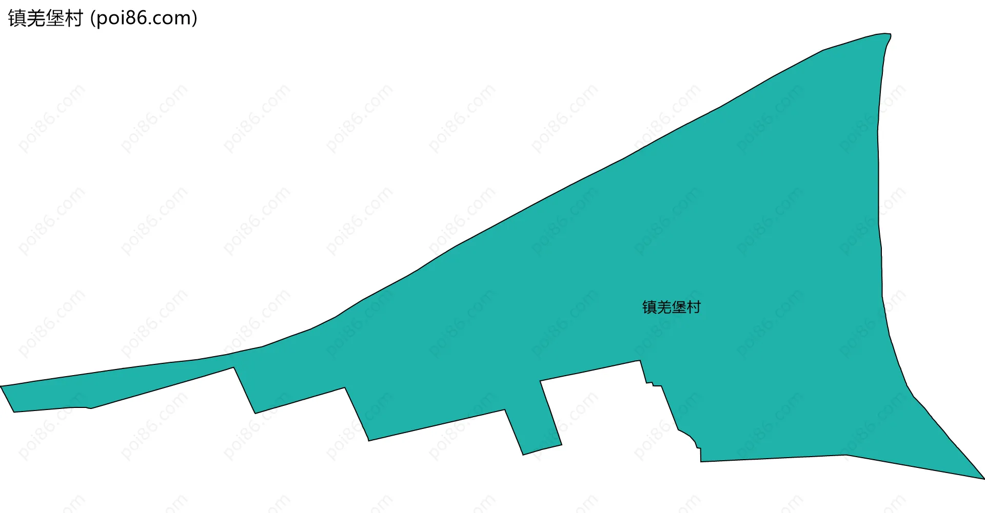 镇羌堡村边界地图