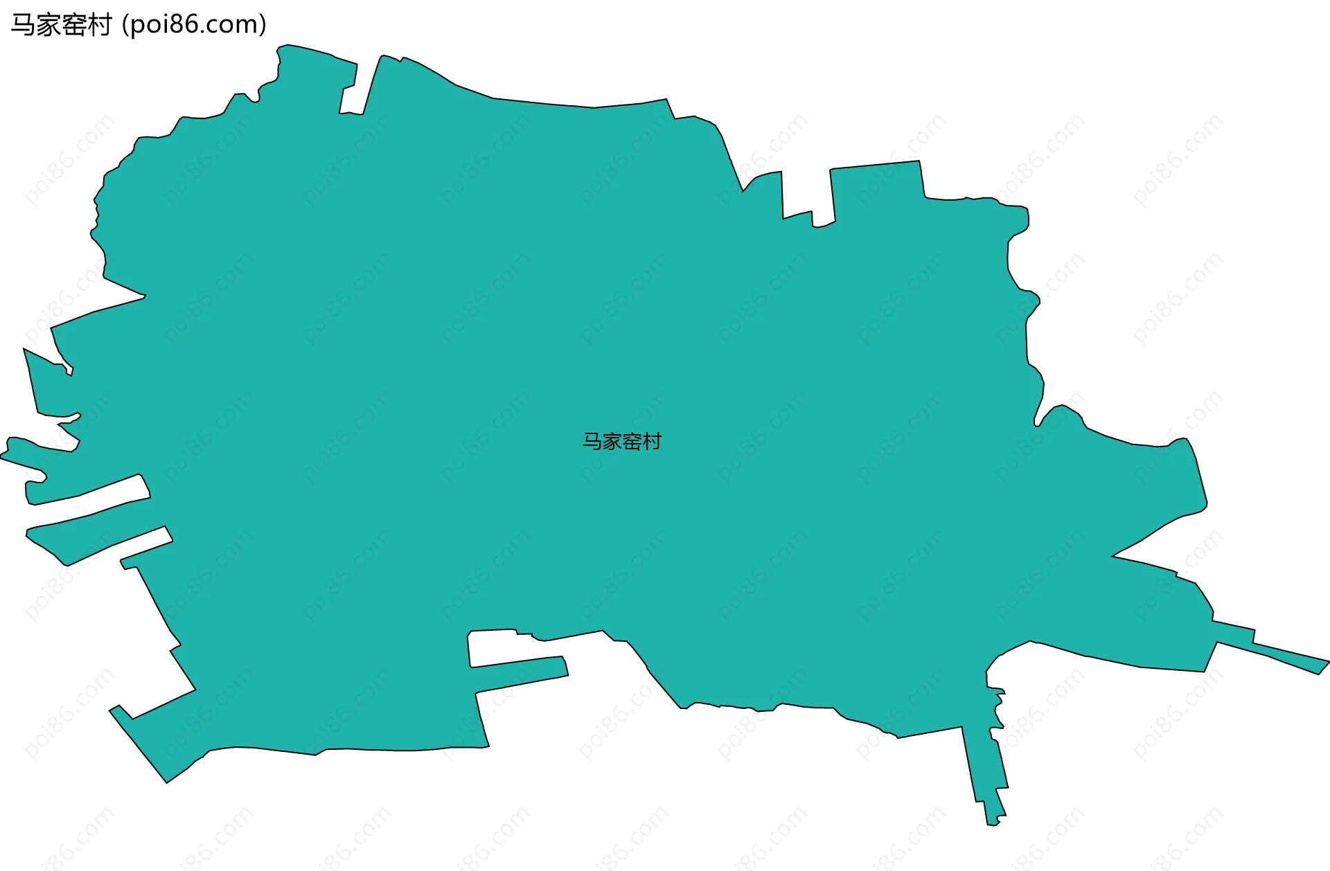 马家窑村边界地图