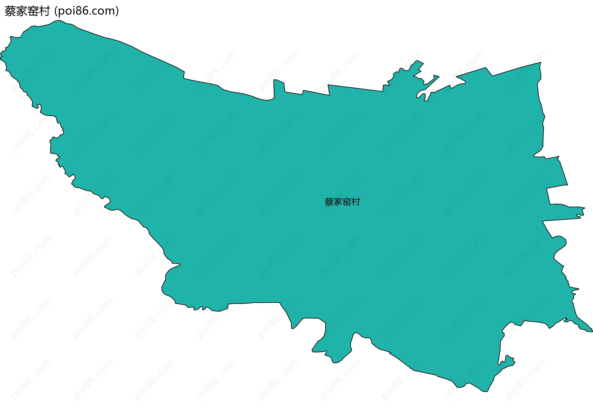 蔡家窑村边界地图