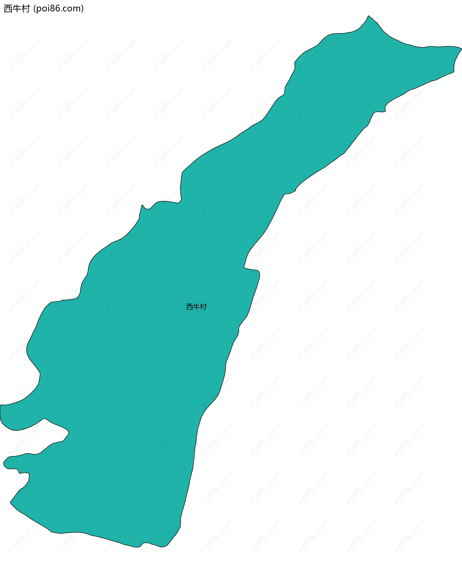 西牛村边界地图