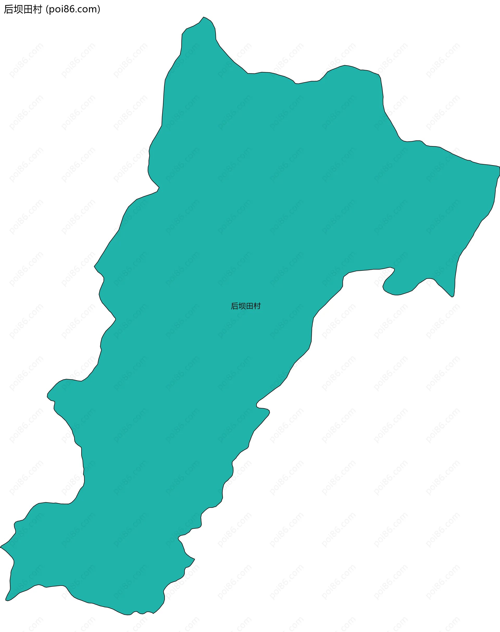 后坝田村边界地图