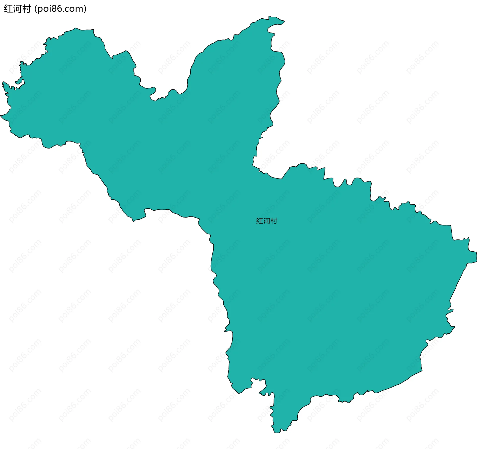 红河村边界地图