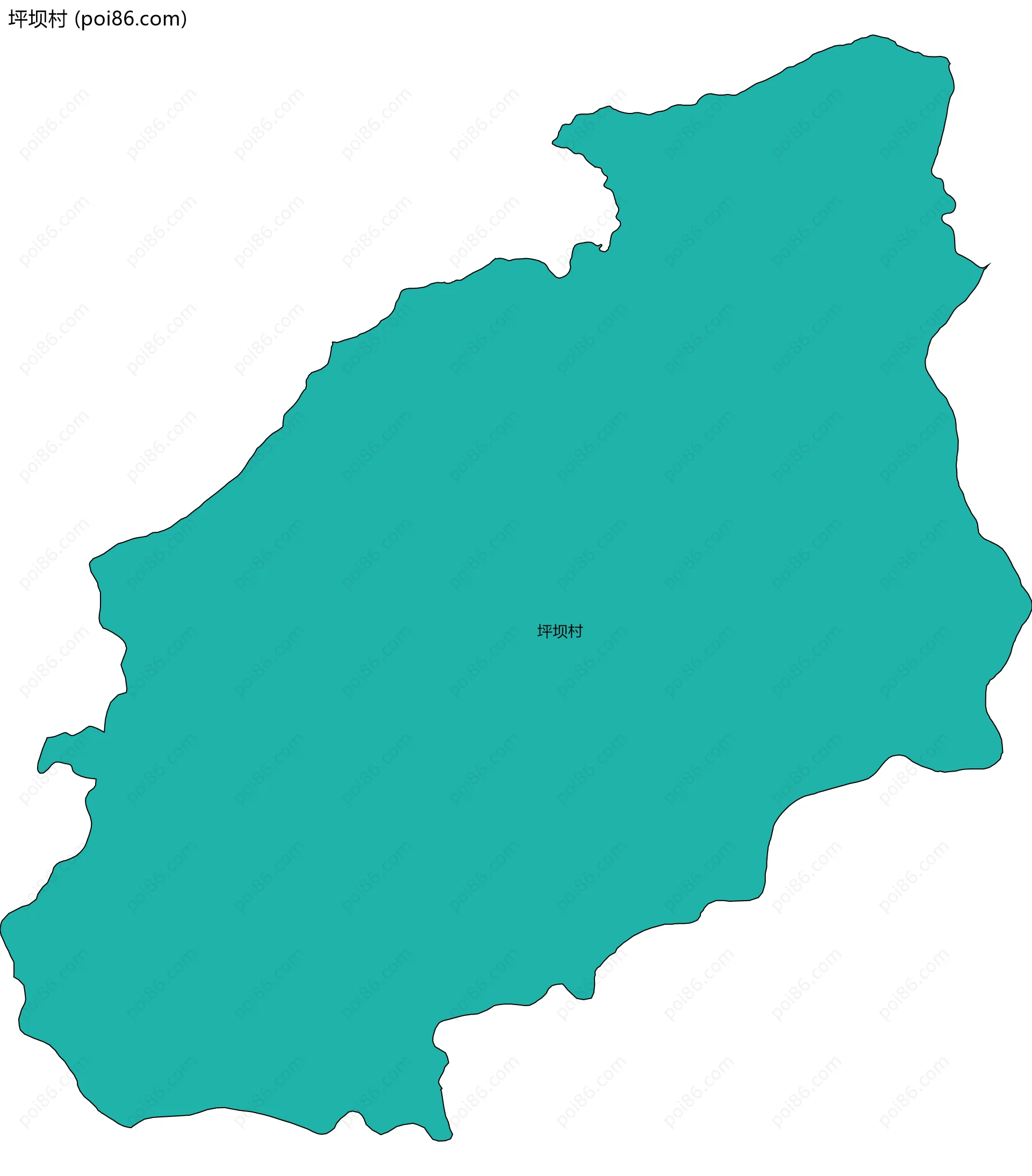 坪坝村边界地图