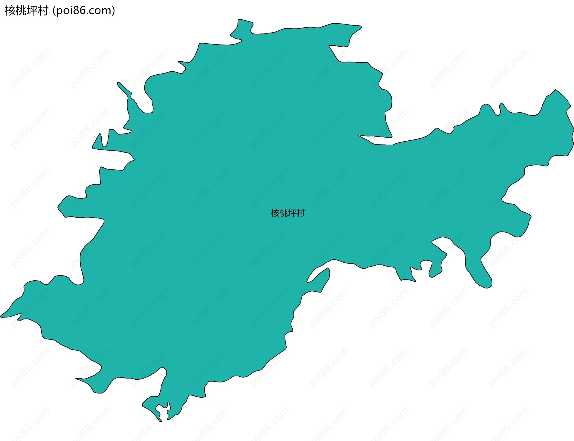 核桃坪村边界地图