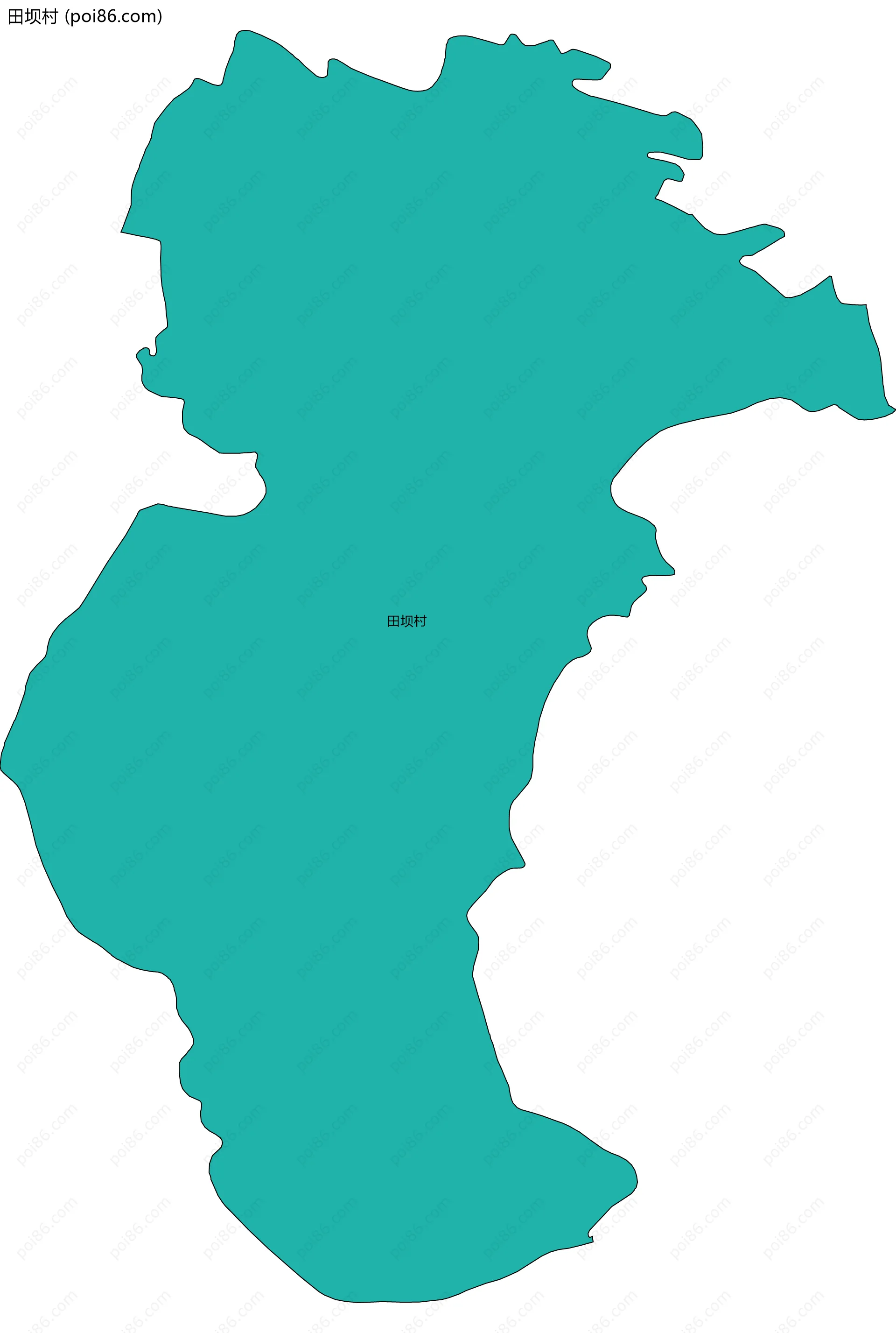 田坝村边界地图
