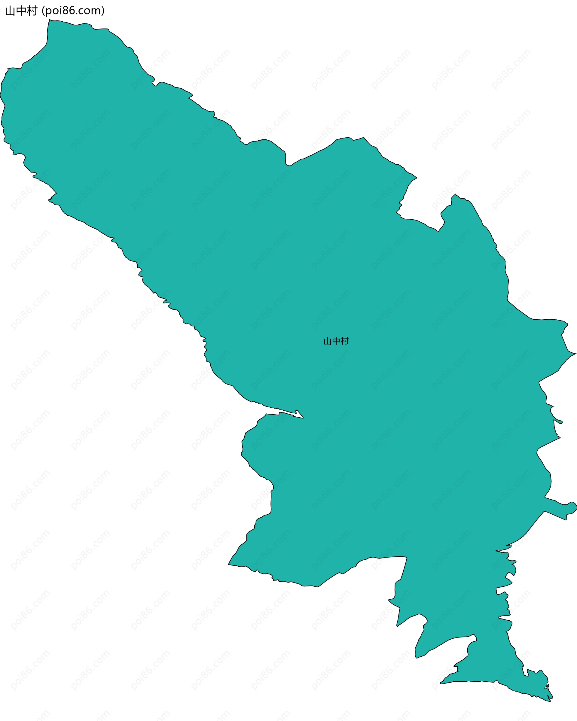 山中村边界地图