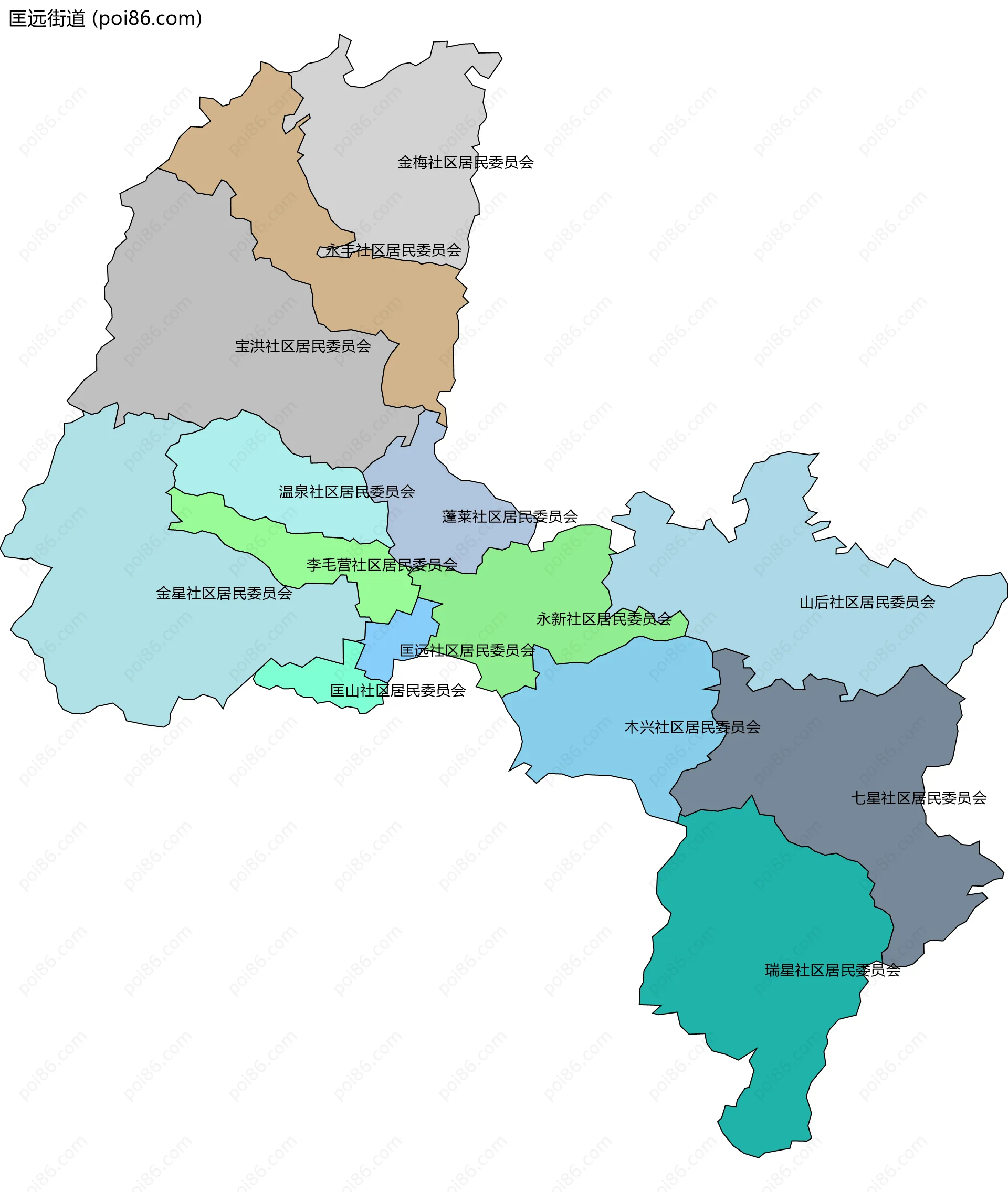 匡远街道边界地图(五级行政区划)