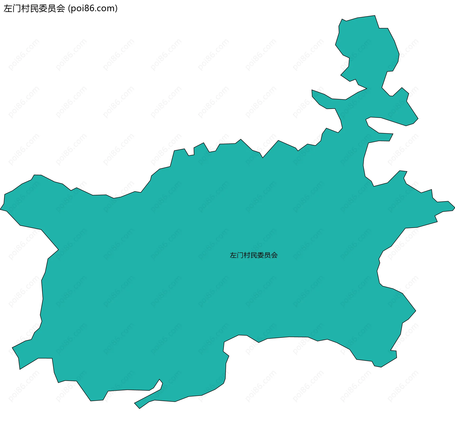 左门村民委员会边界地图