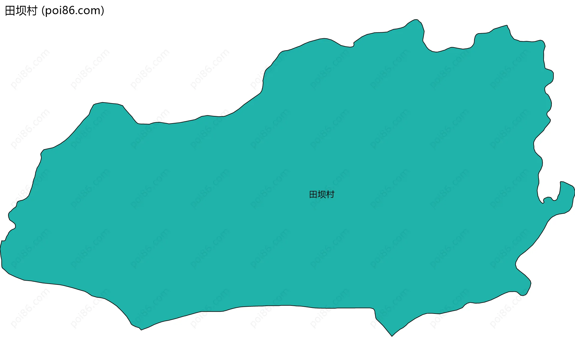 田坝村边界地图