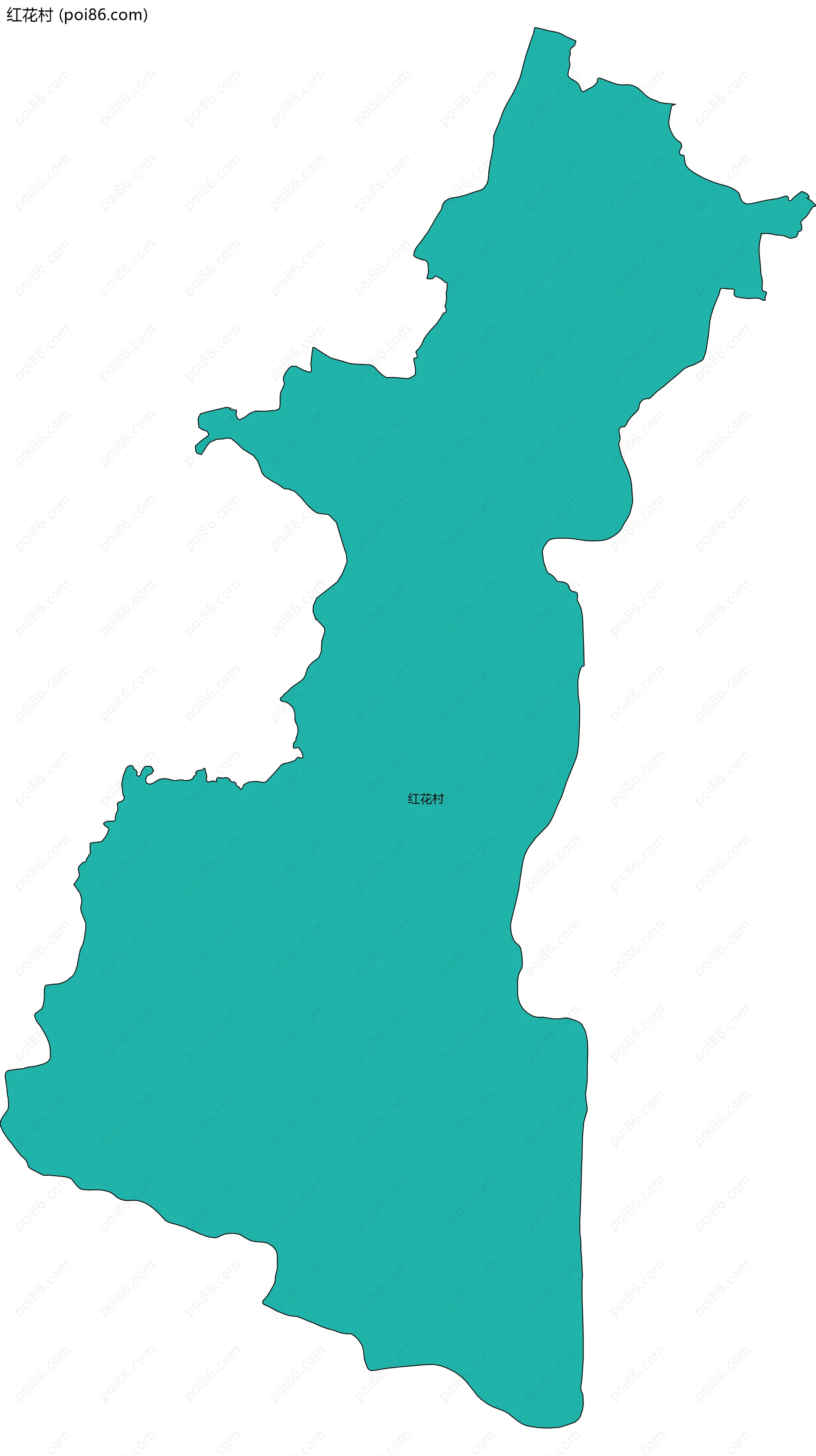 红花村边界地图