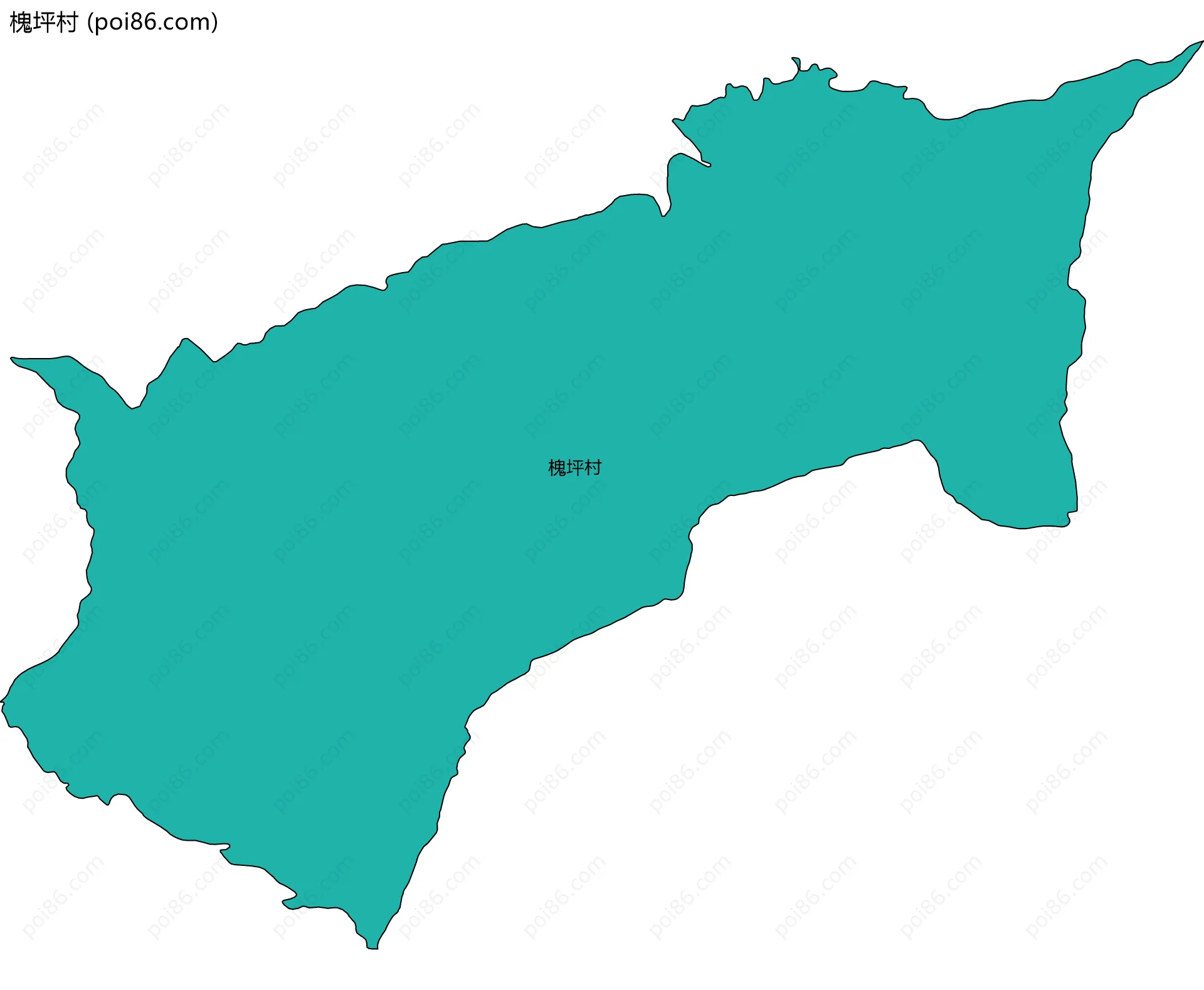 槐坪村边界地图