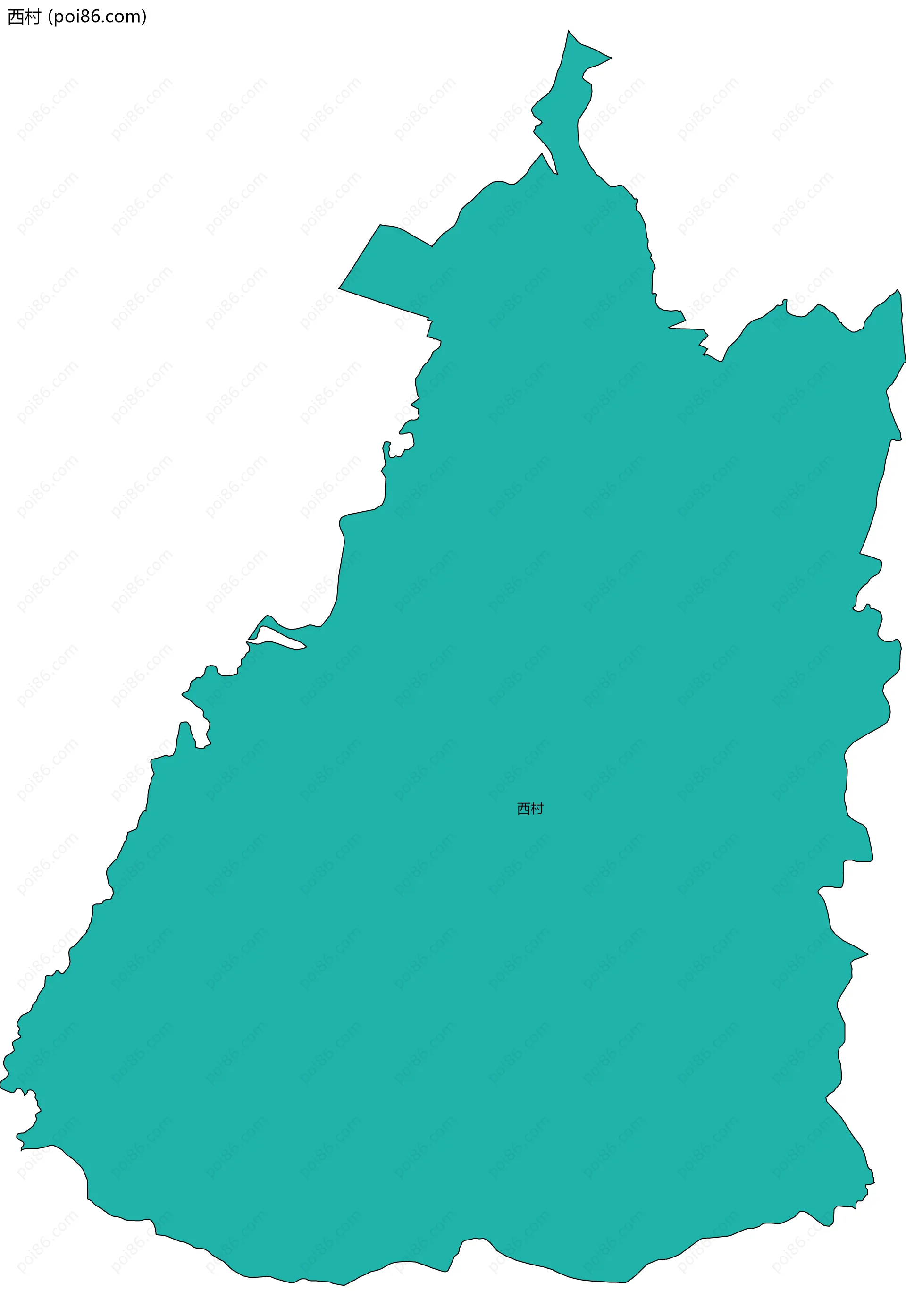 西村边界地图