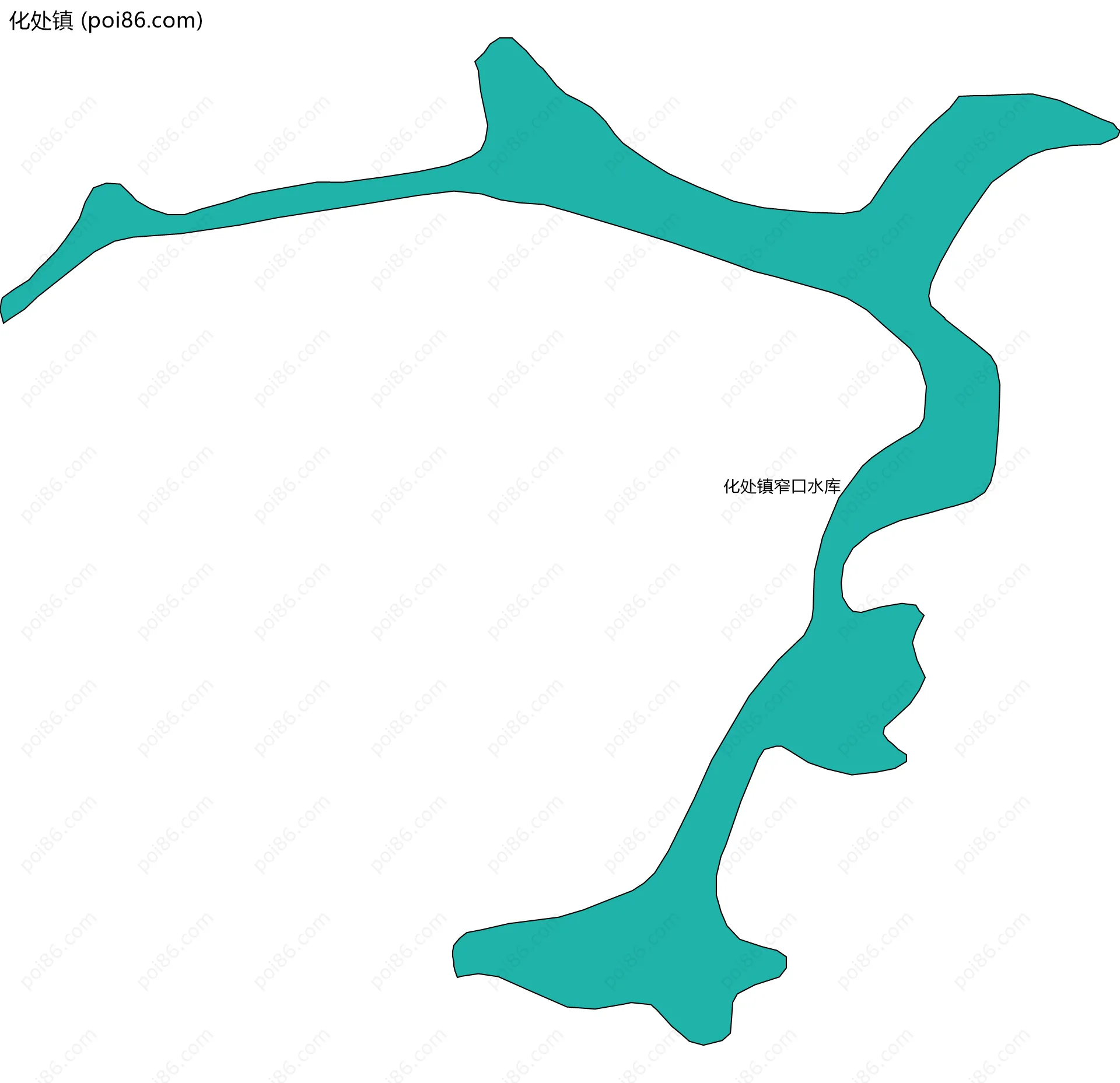 化处镇边界地图(五级行政区划)