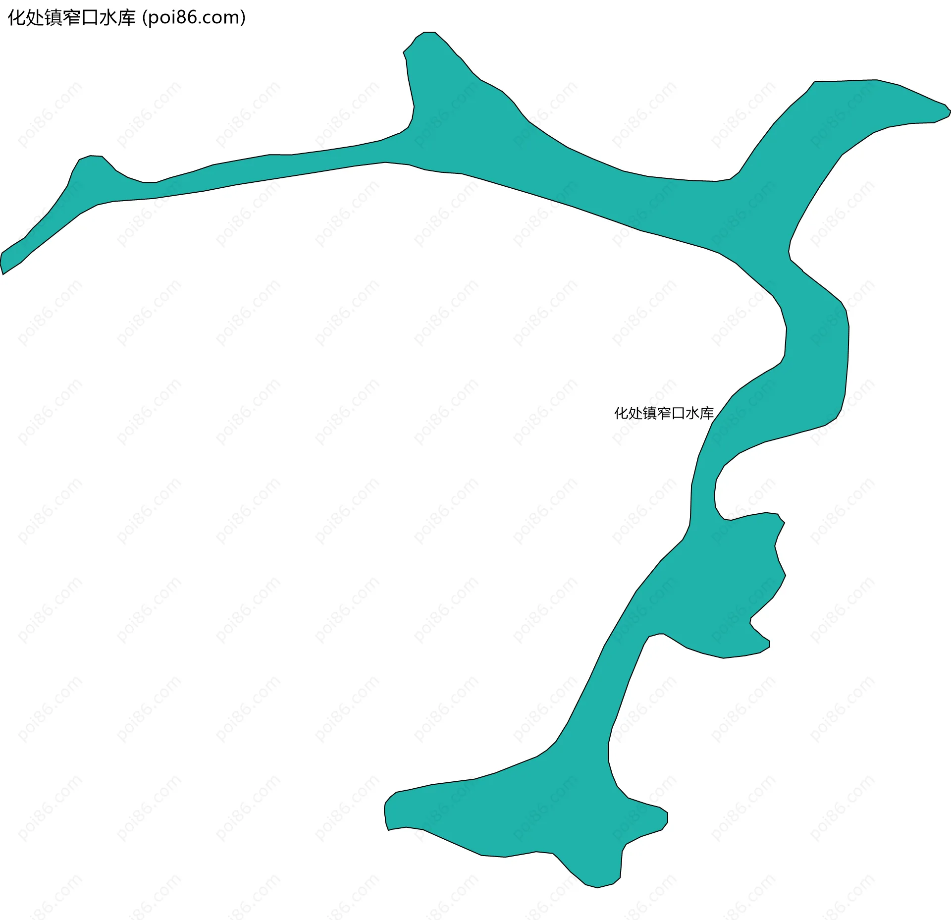 化处镇窄口水库边界地图
