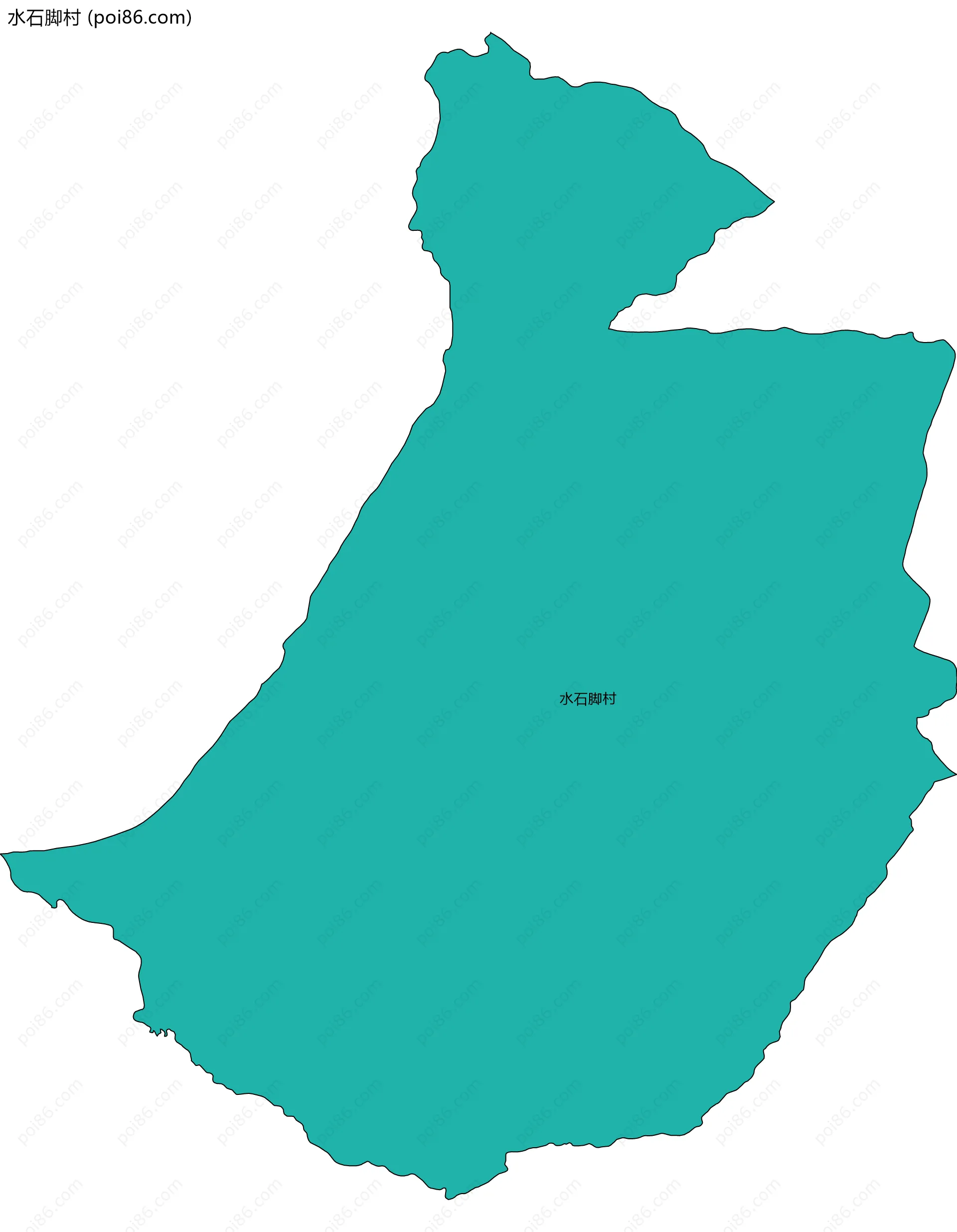 水石脚村边界地图