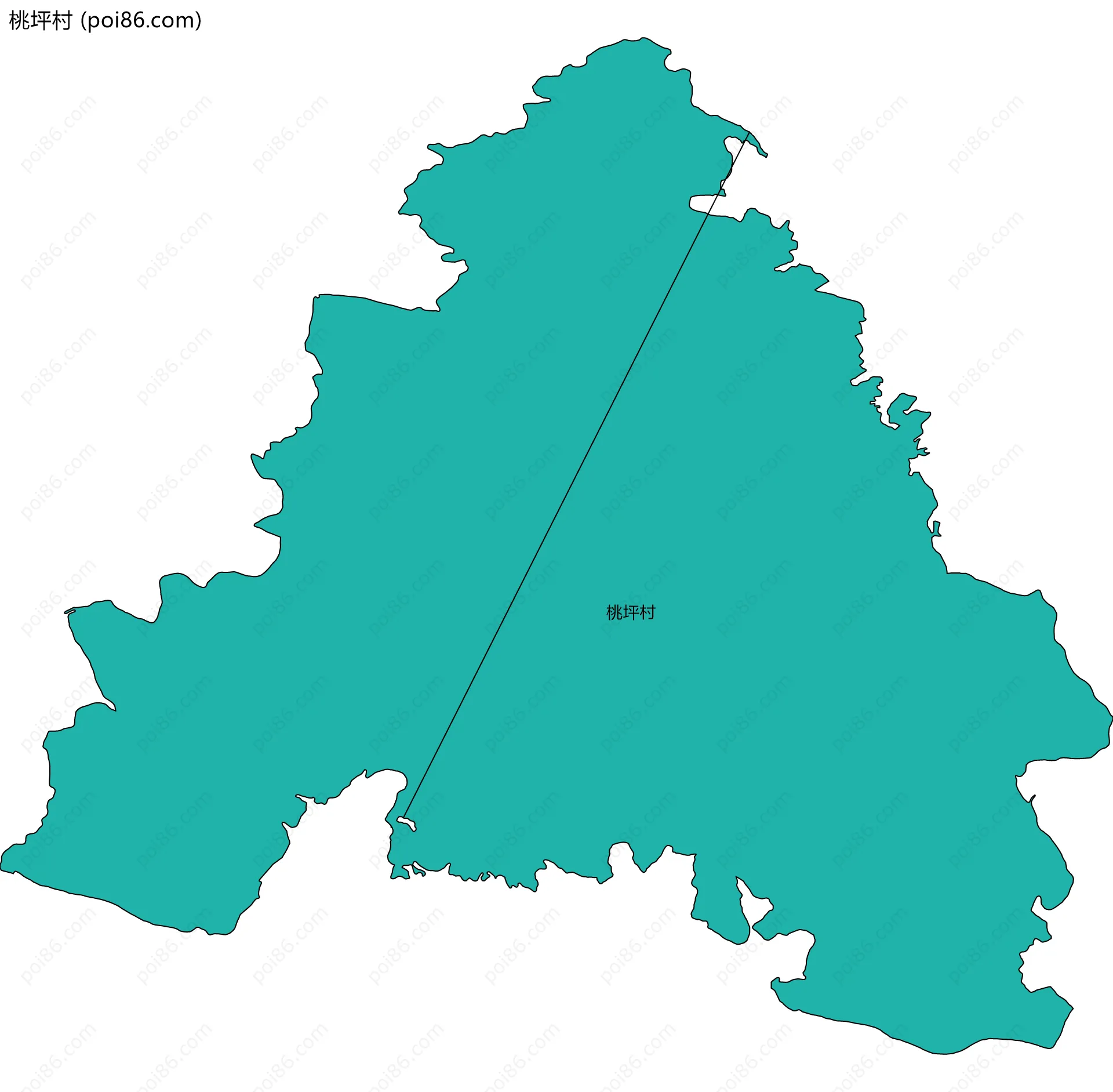桃坪村边界地图