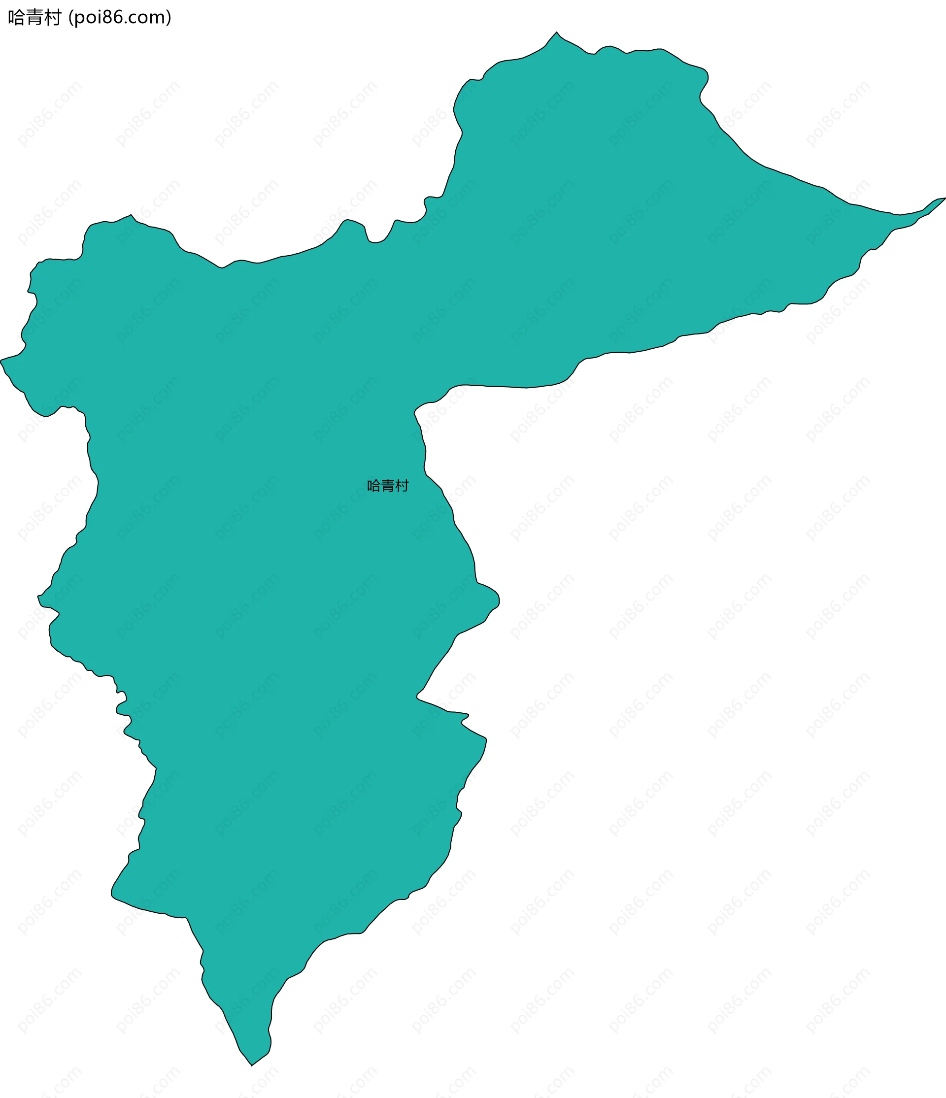 哈青村边界地图