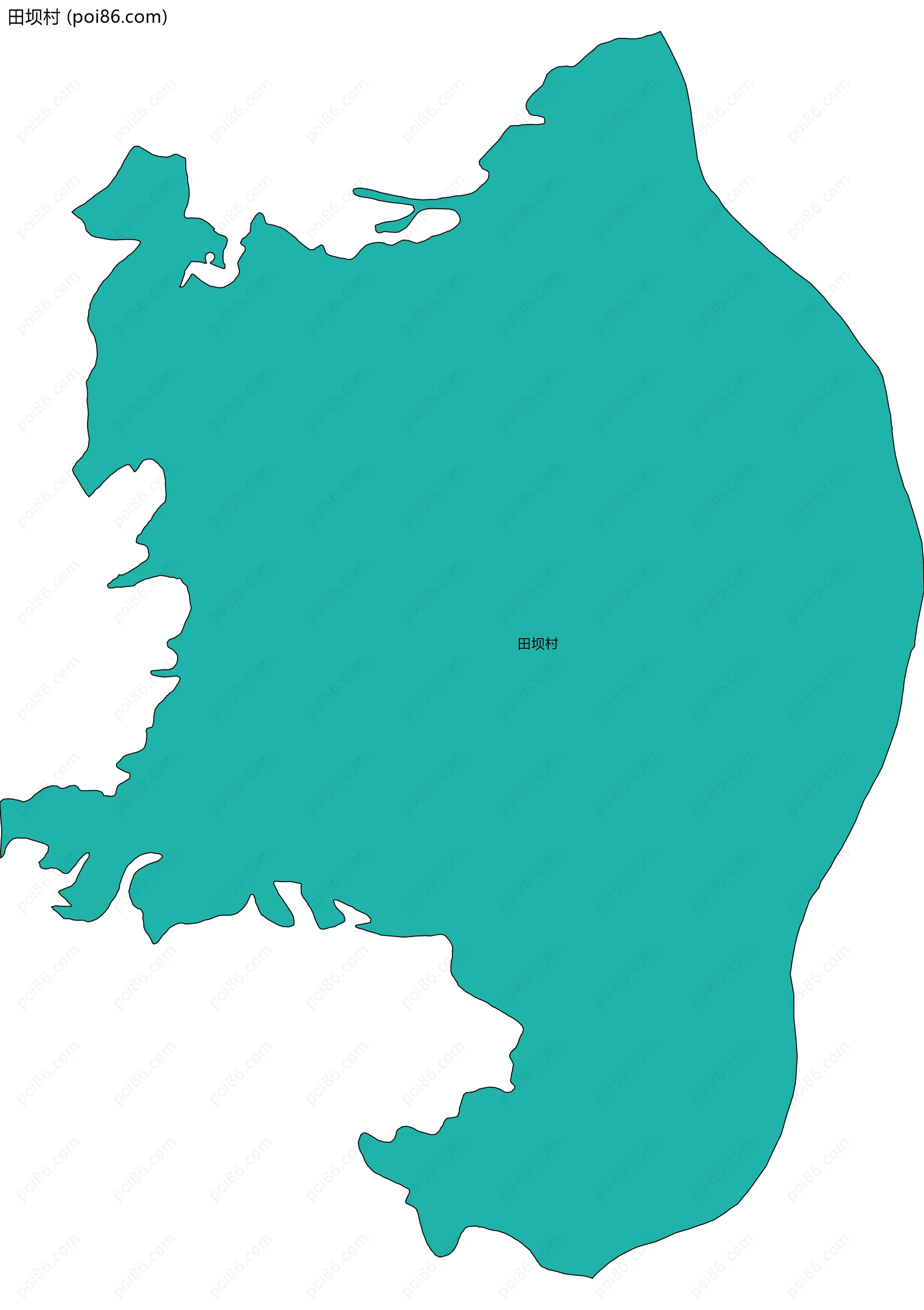 田坝村边界地图