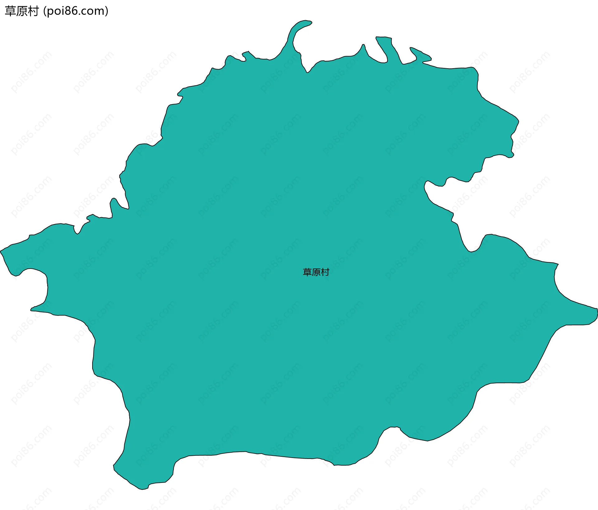 草原村边界地图