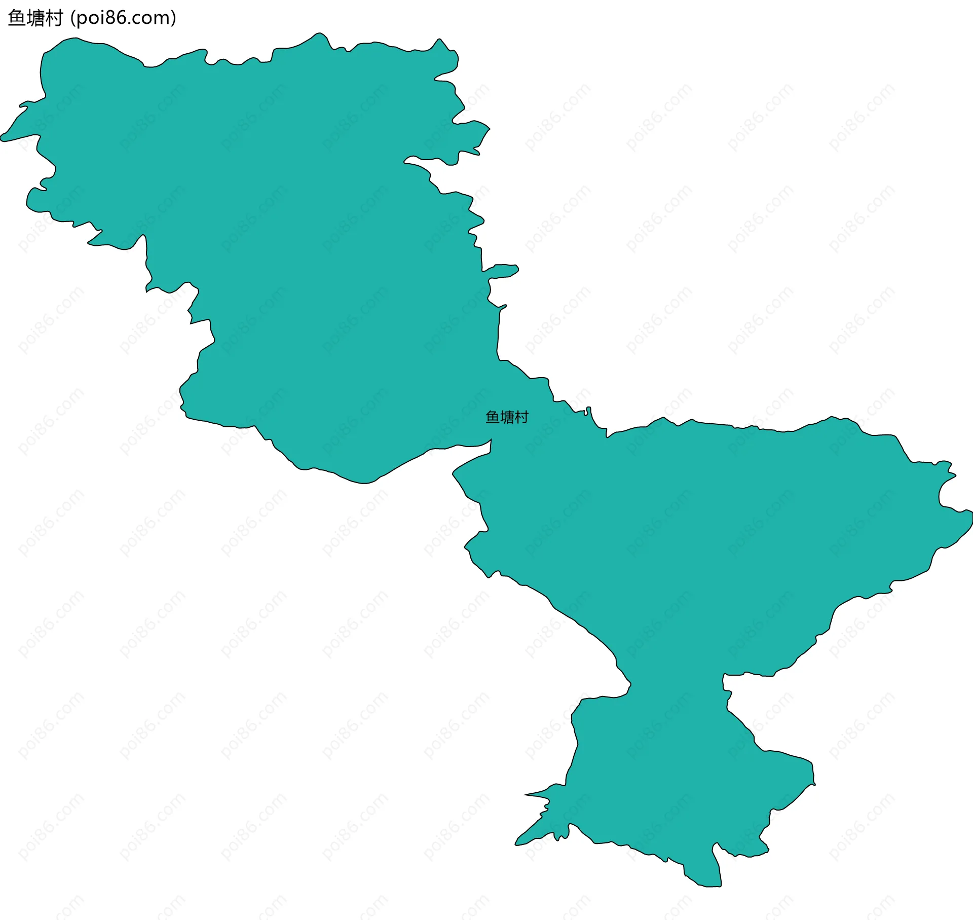 鱼塘村边界地图