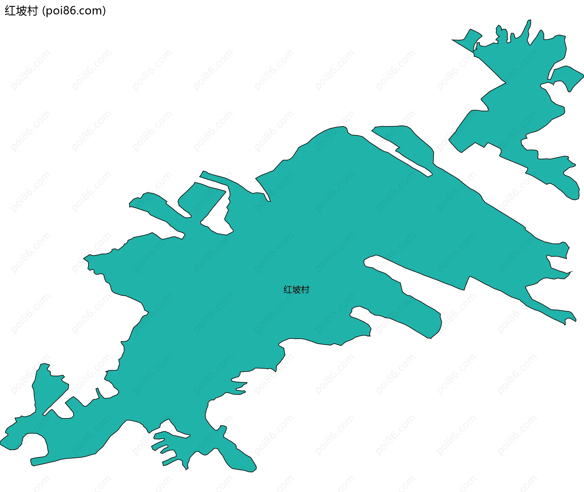 红坡村边界地图