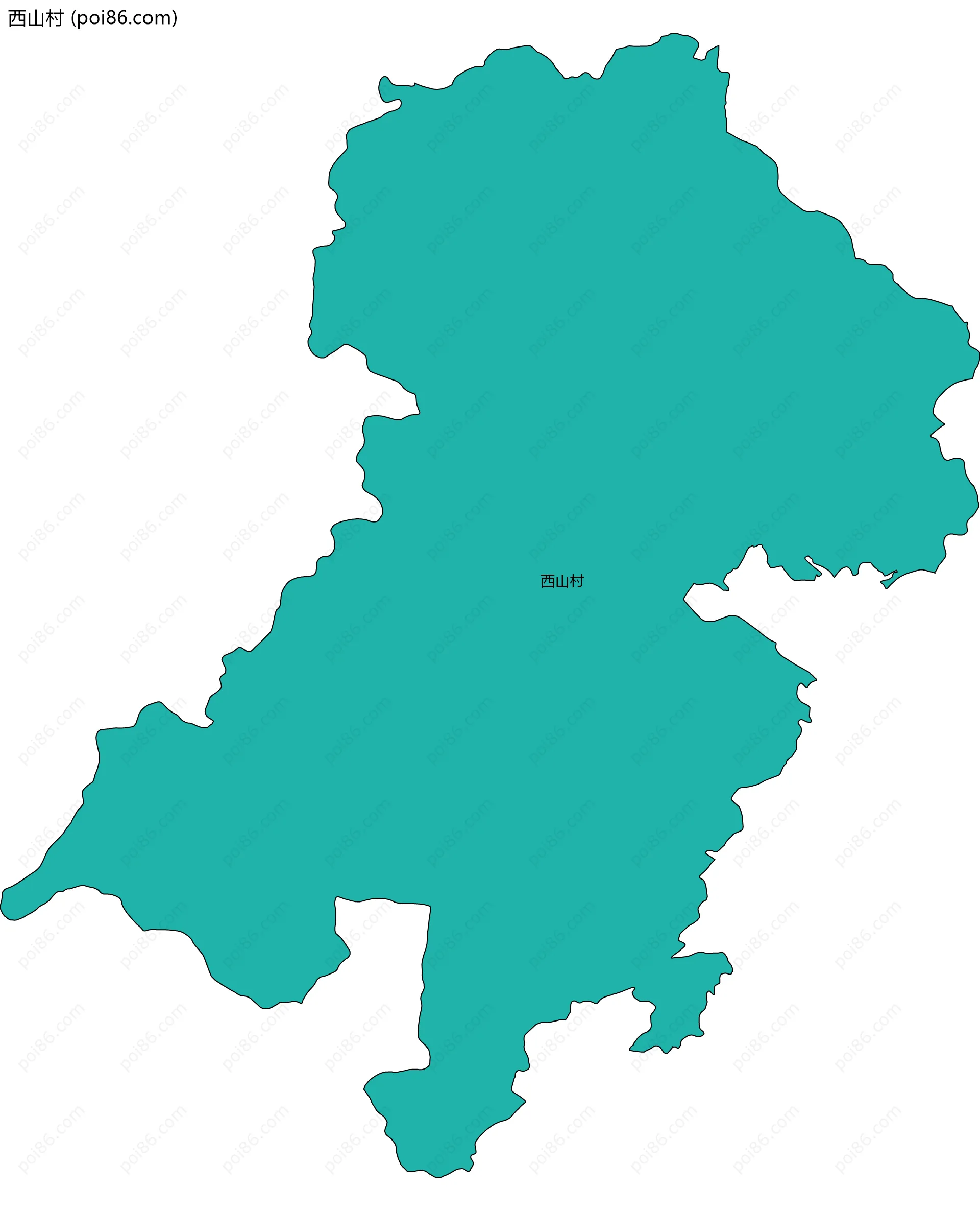 西山村边界地图