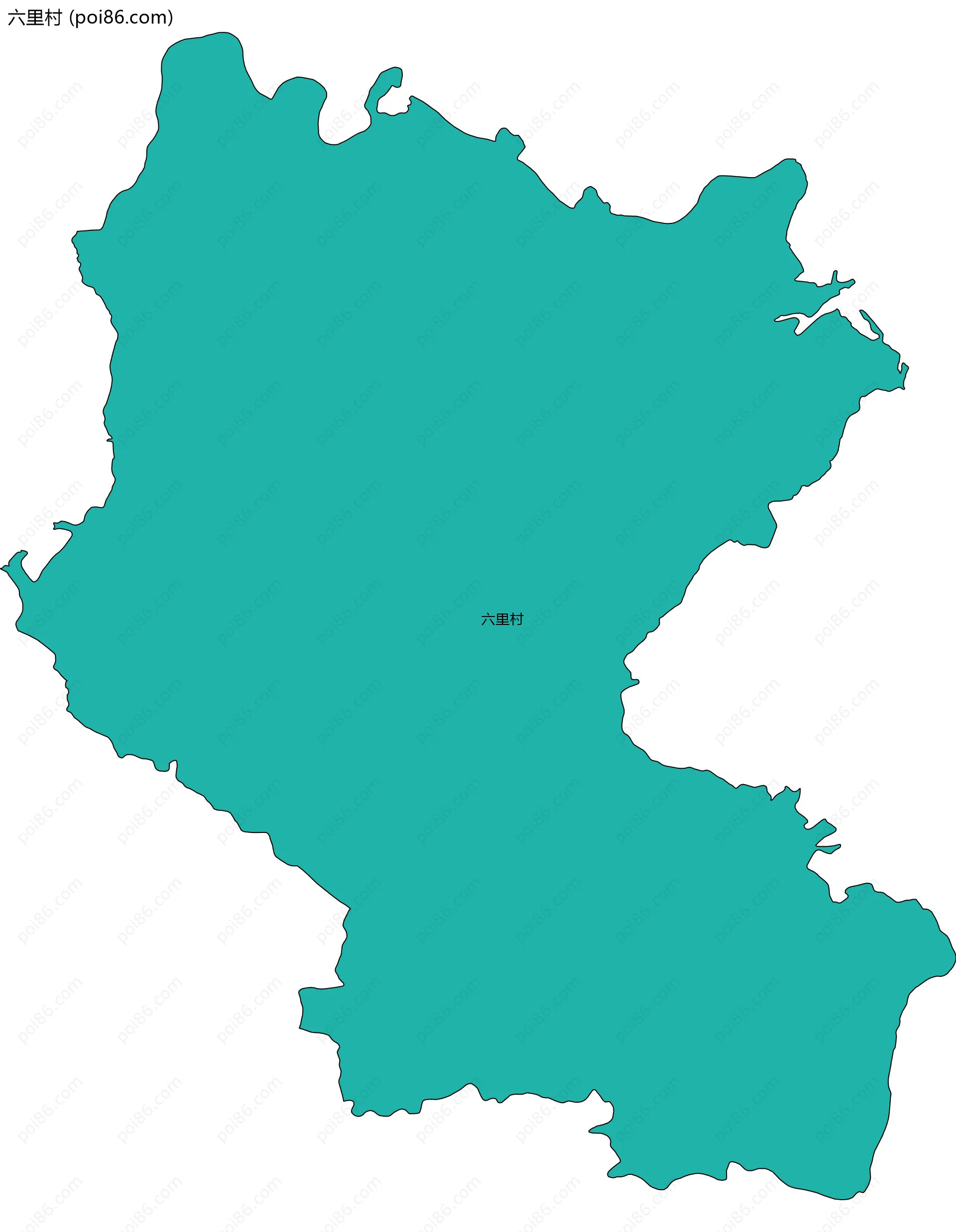 六里村边界地图