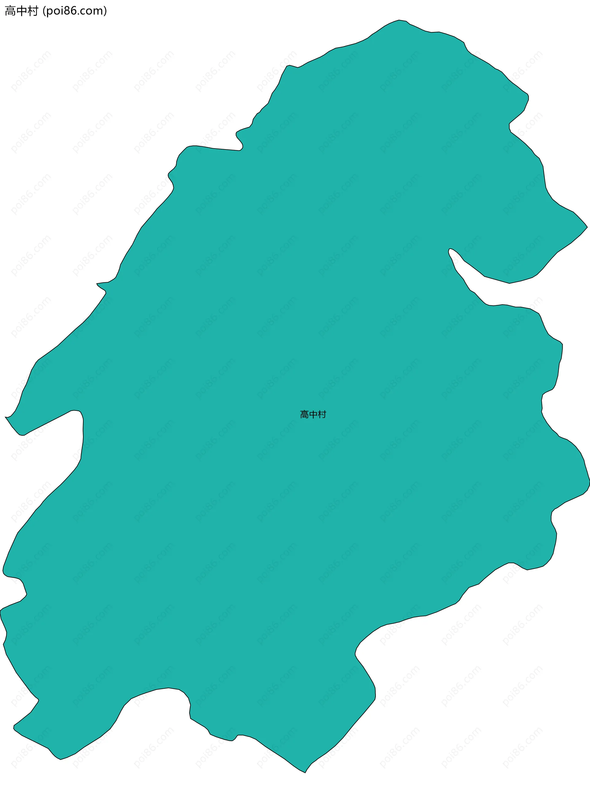 高中村边界地图