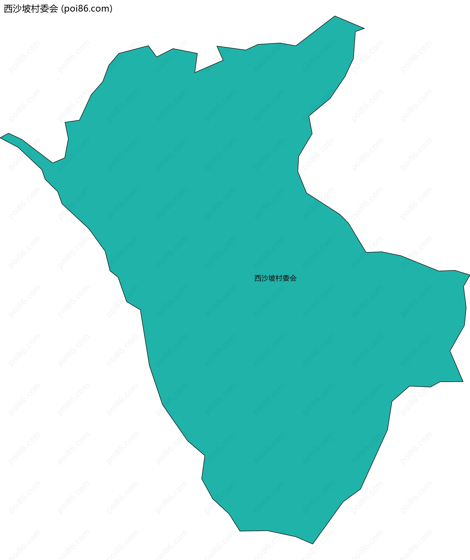 西沙坡村委会边界地图