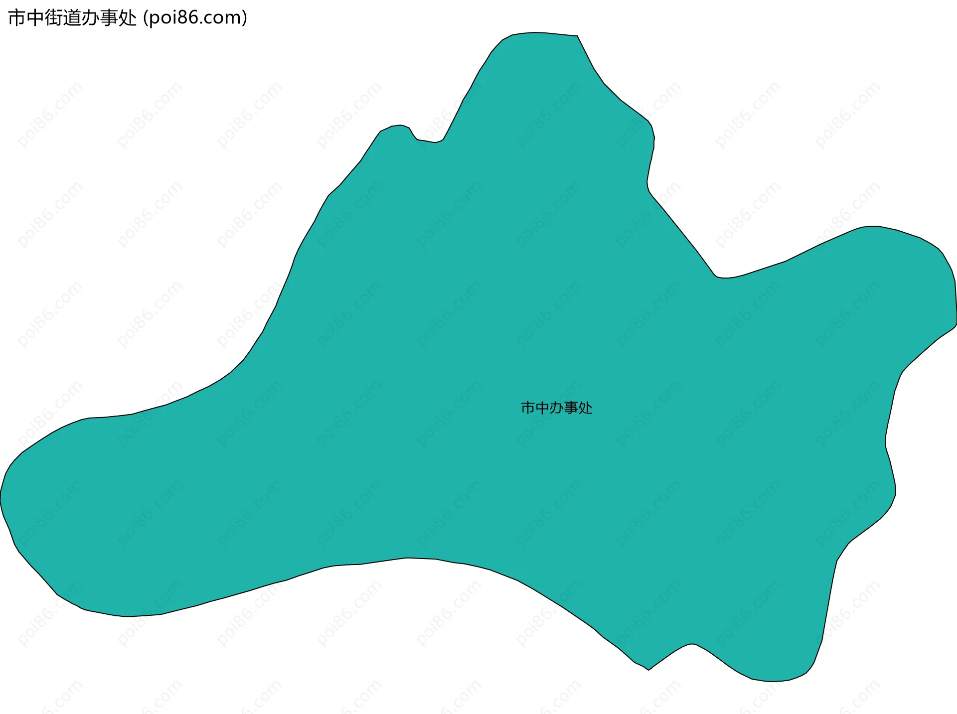 市中街道办事处边界地图(五级行政区划)