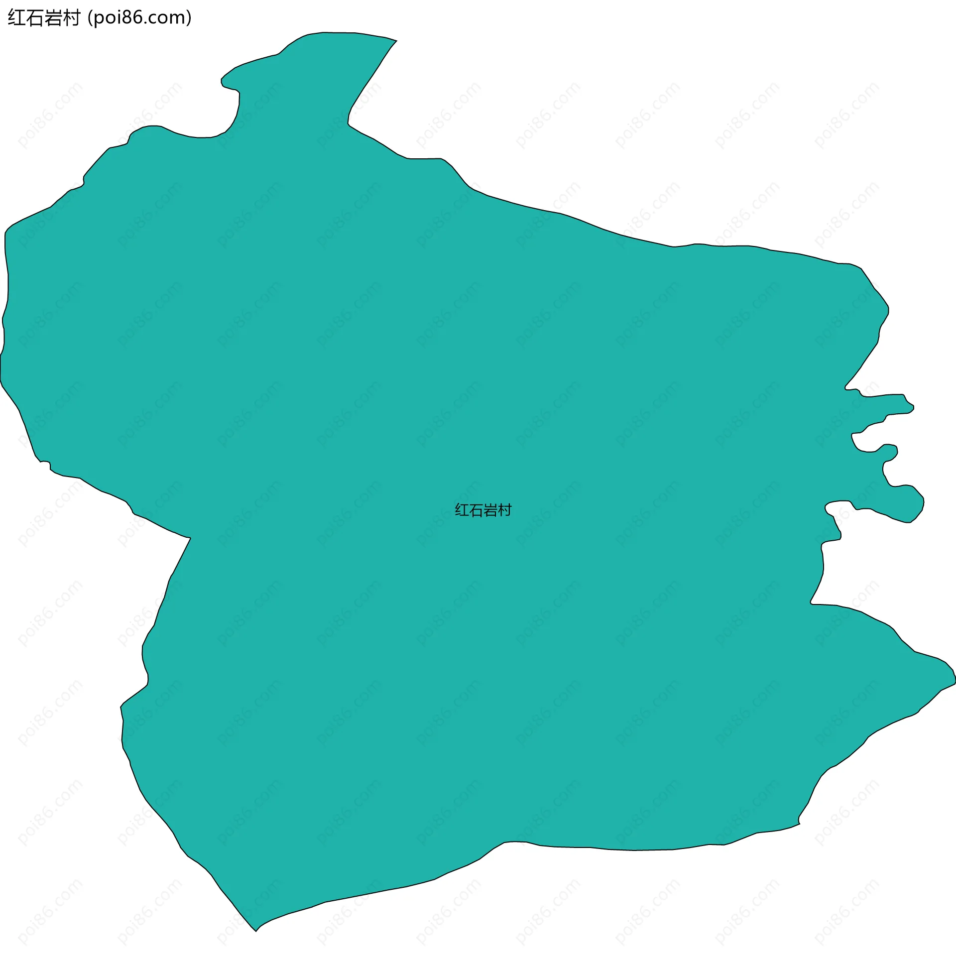 红石岩村边界地图