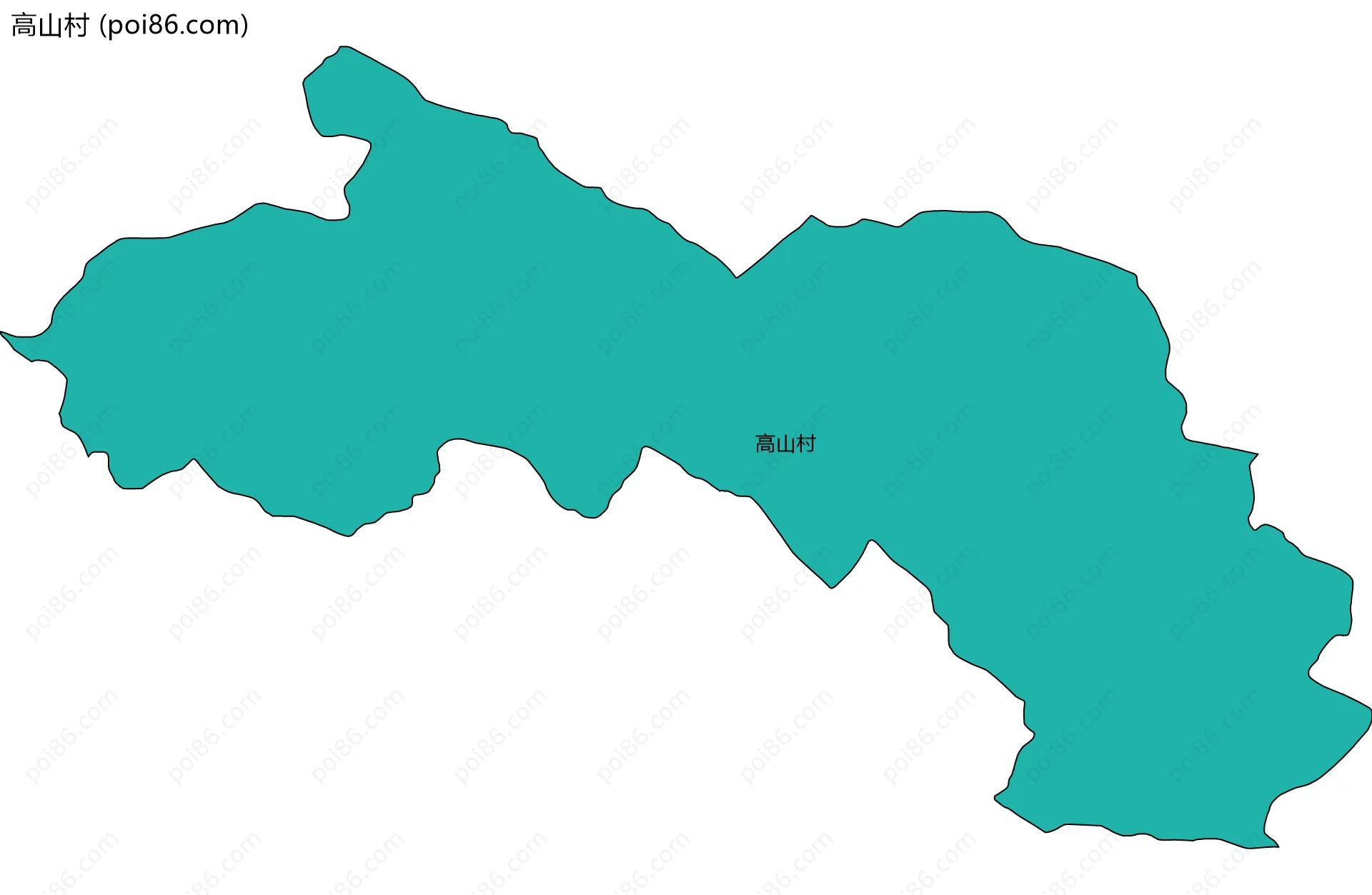 高山村边界地图