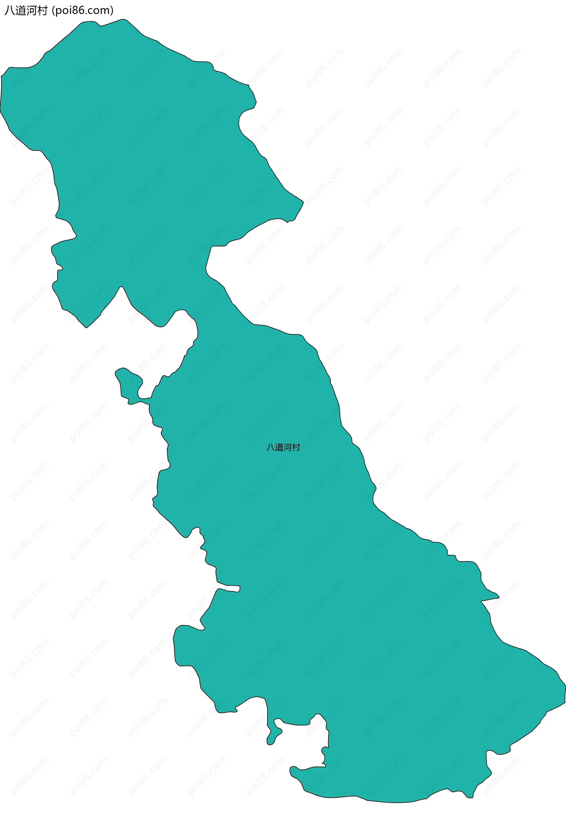 八道河村边界地图