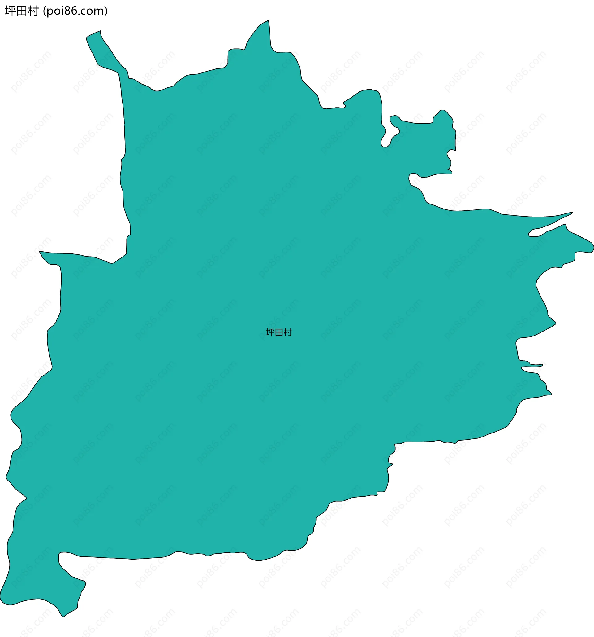 坪田村边界地图