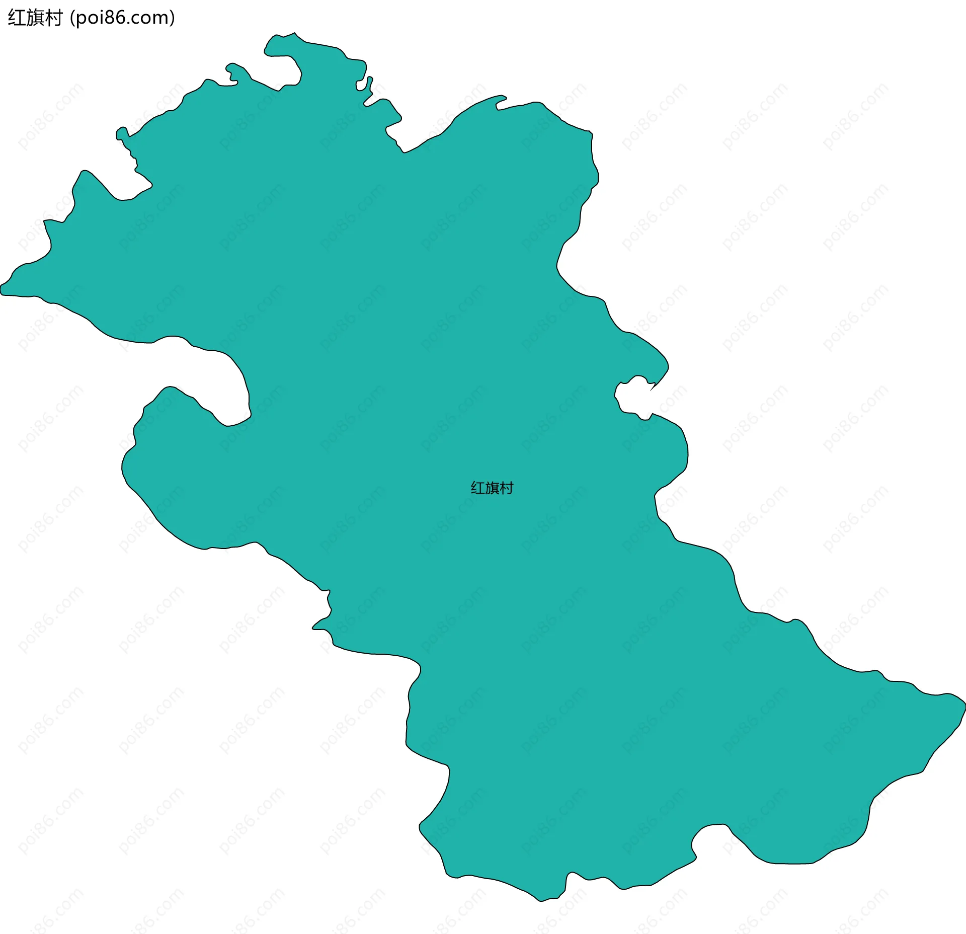 红旗村边界地图