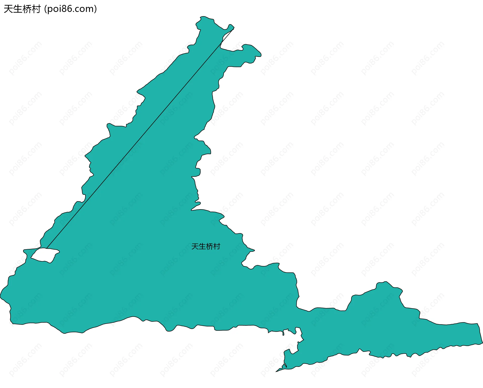 天生桥村边界地图