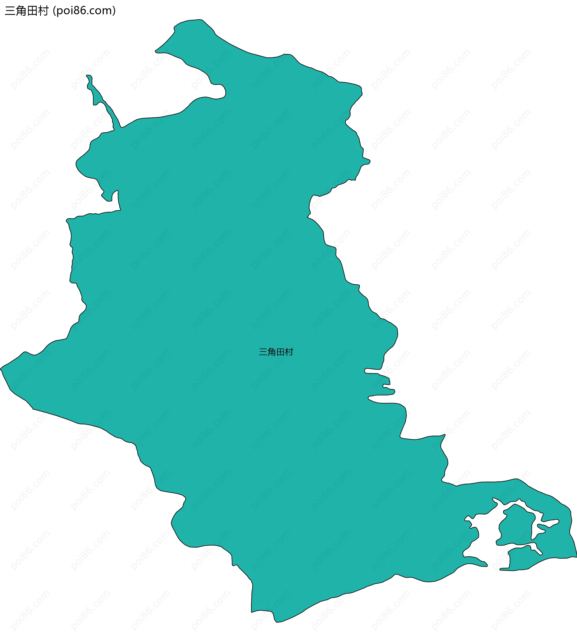 三角田村边界地图