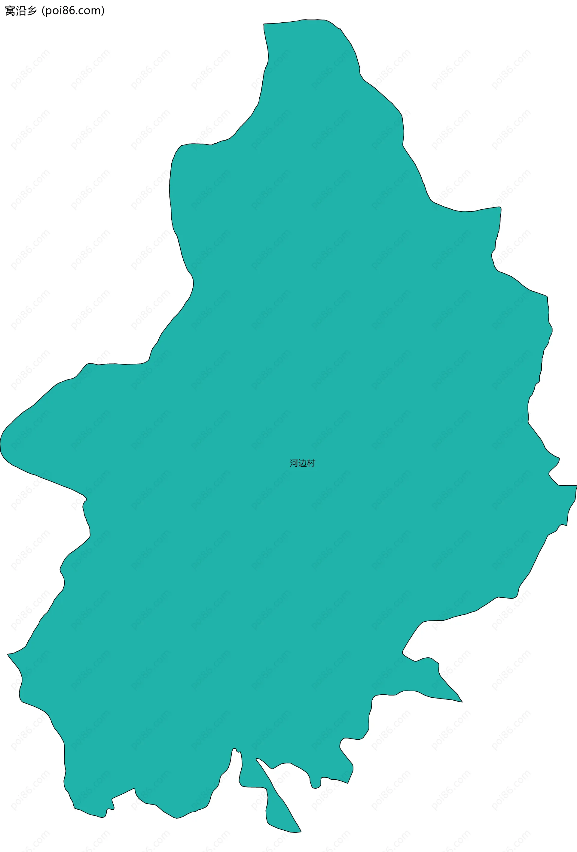 窝沿乡边界地图(五级行政区划)