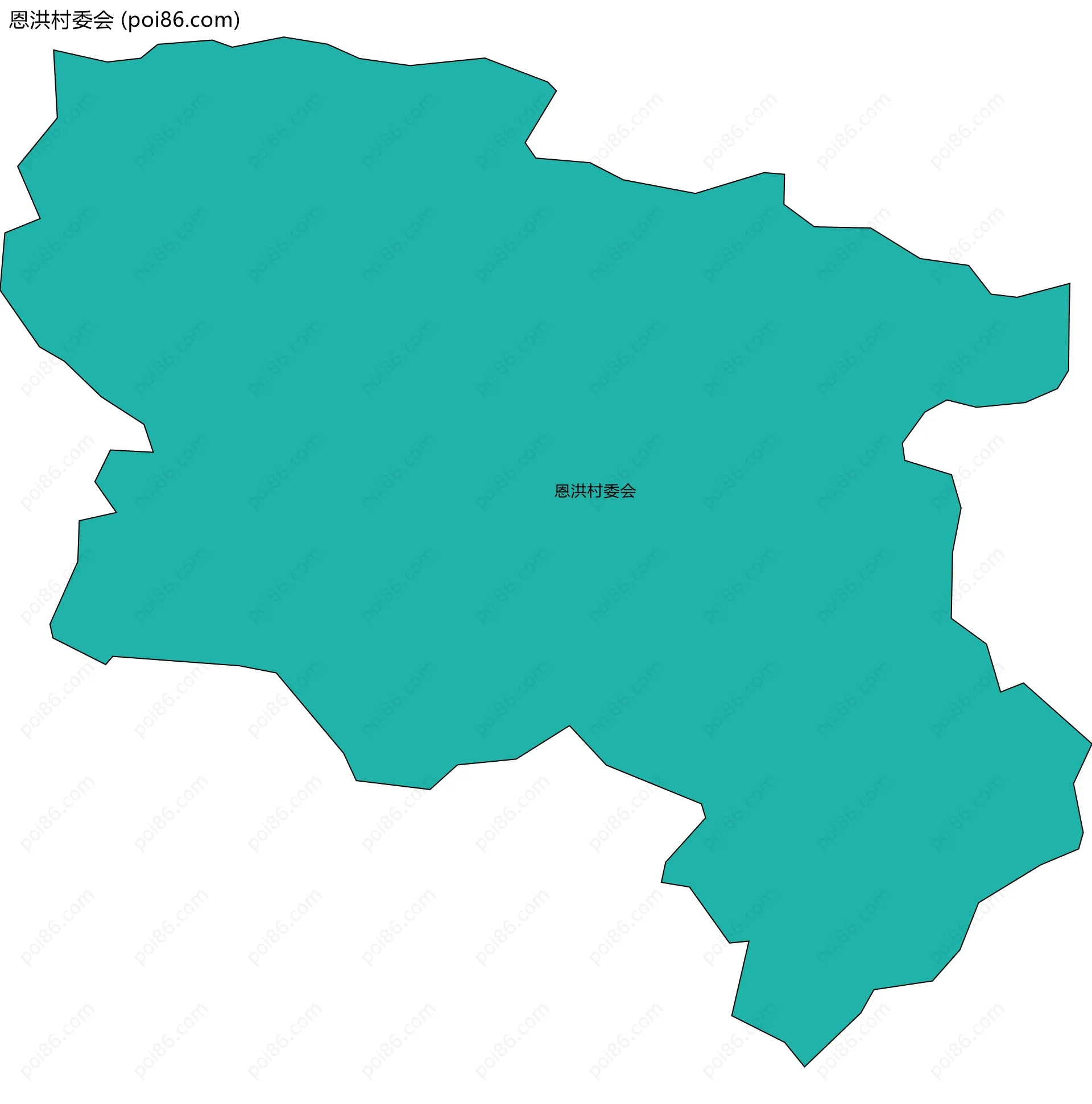 恩洪村委会边界地图
