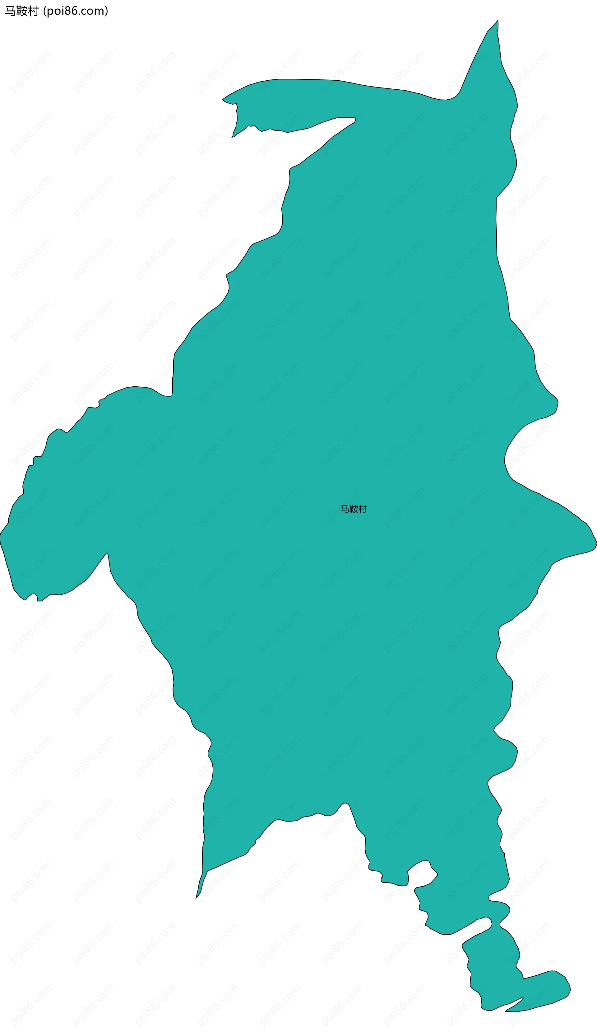 马鞍村边界地图