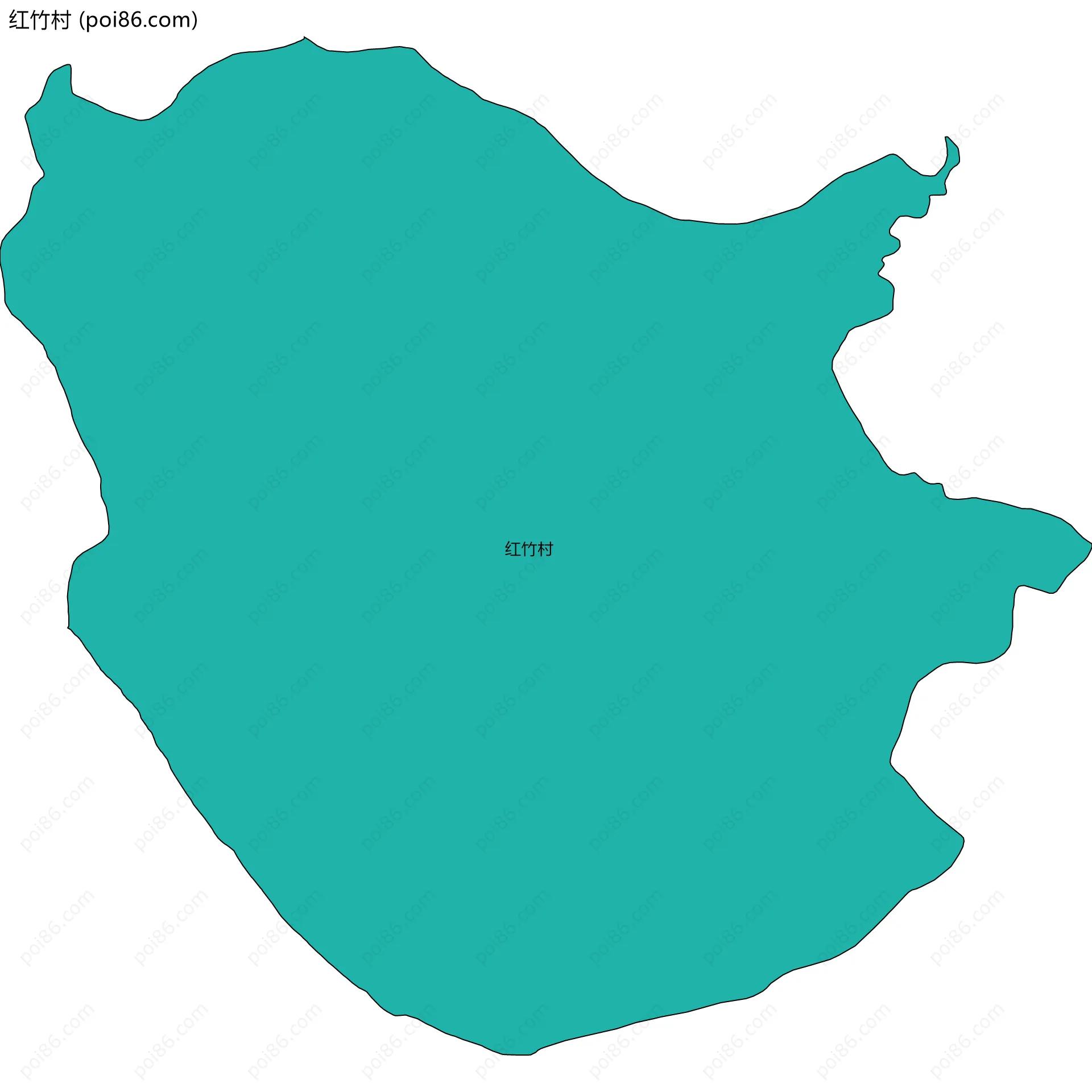 红竹村边界地图