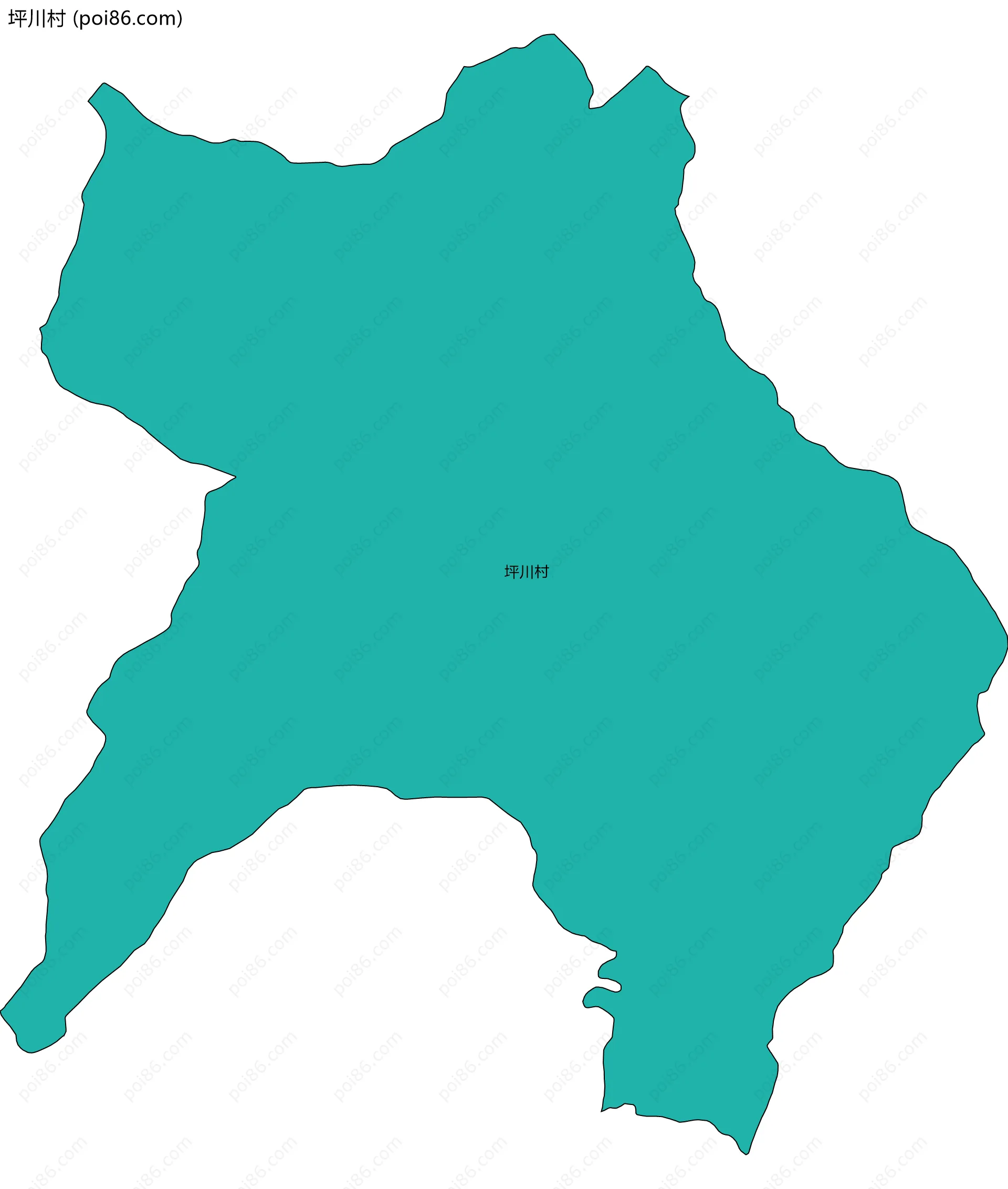 坪川村边界地图