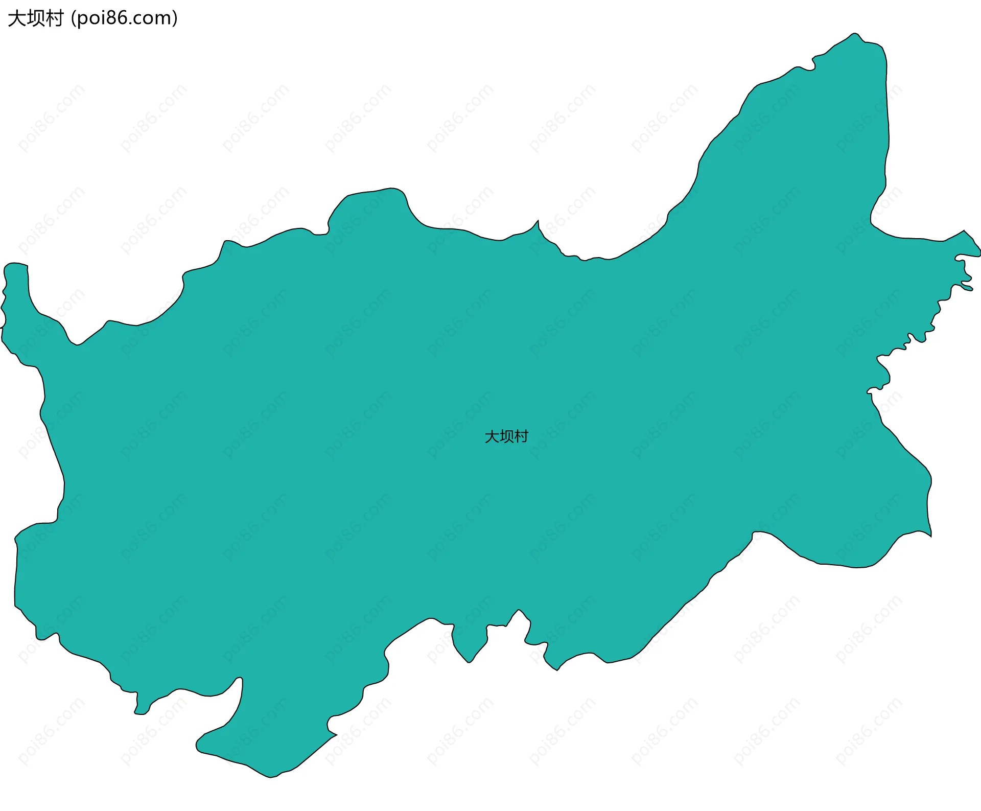 大坝村边界地图