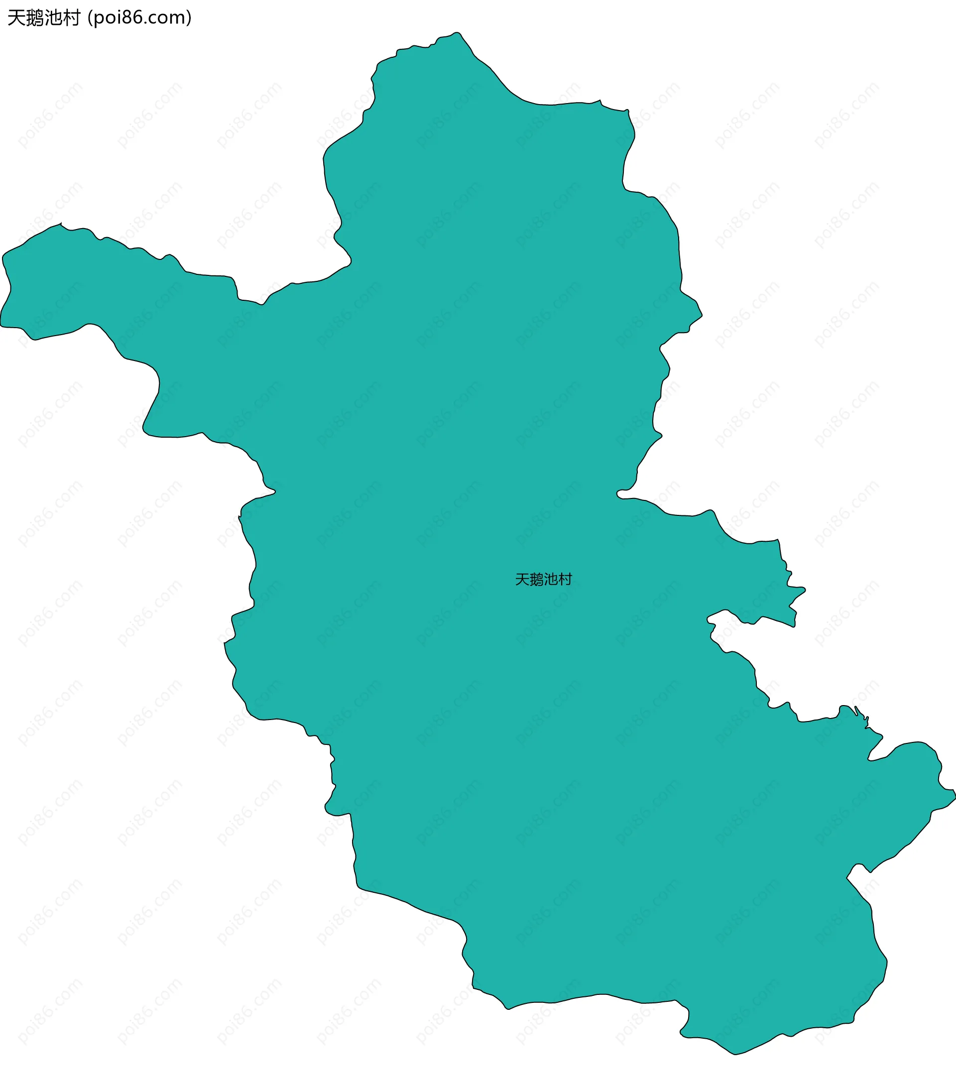 天鹅池村边界地图