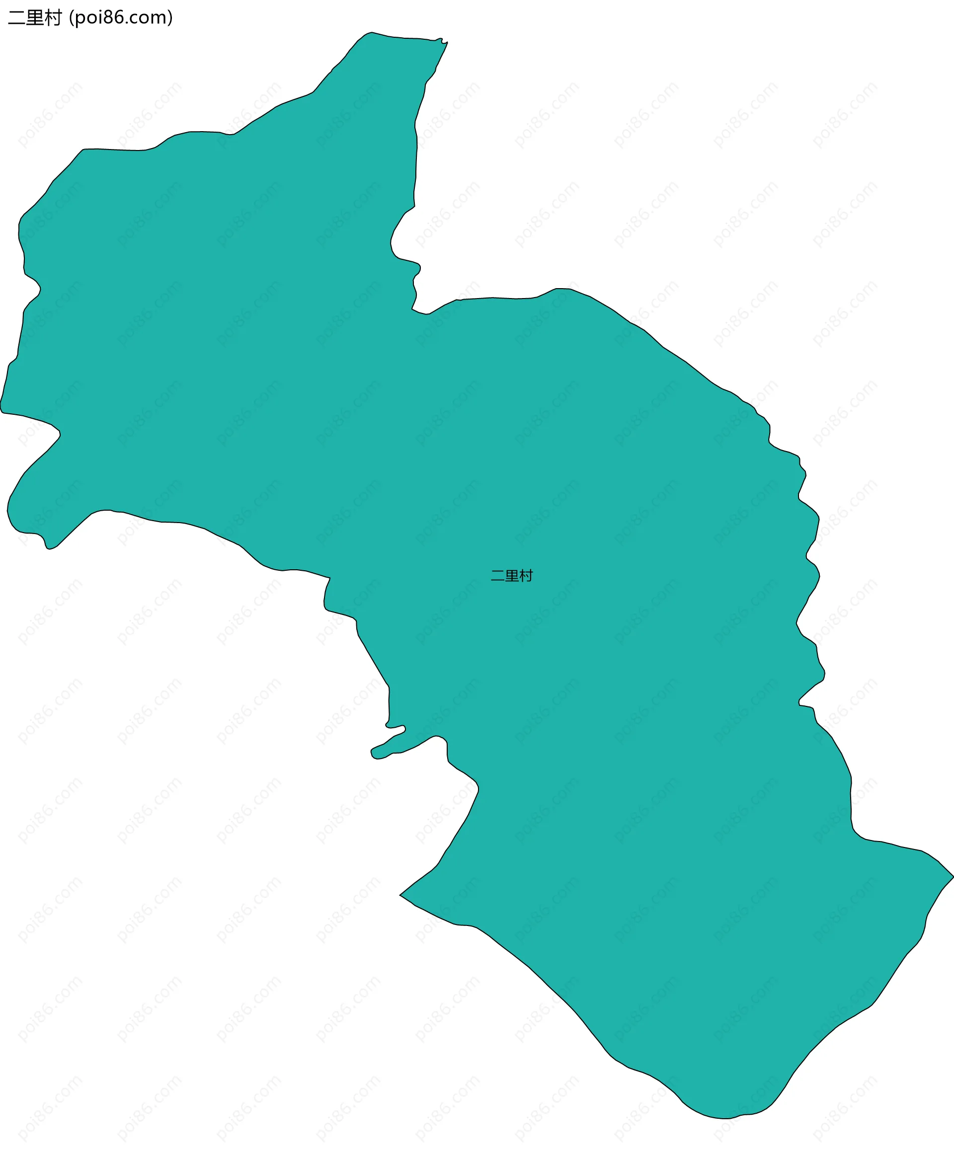 二里村边界地图