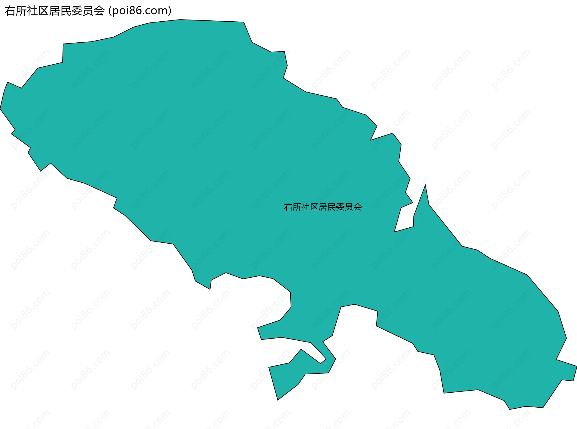 右所社区居民委员会边界地图