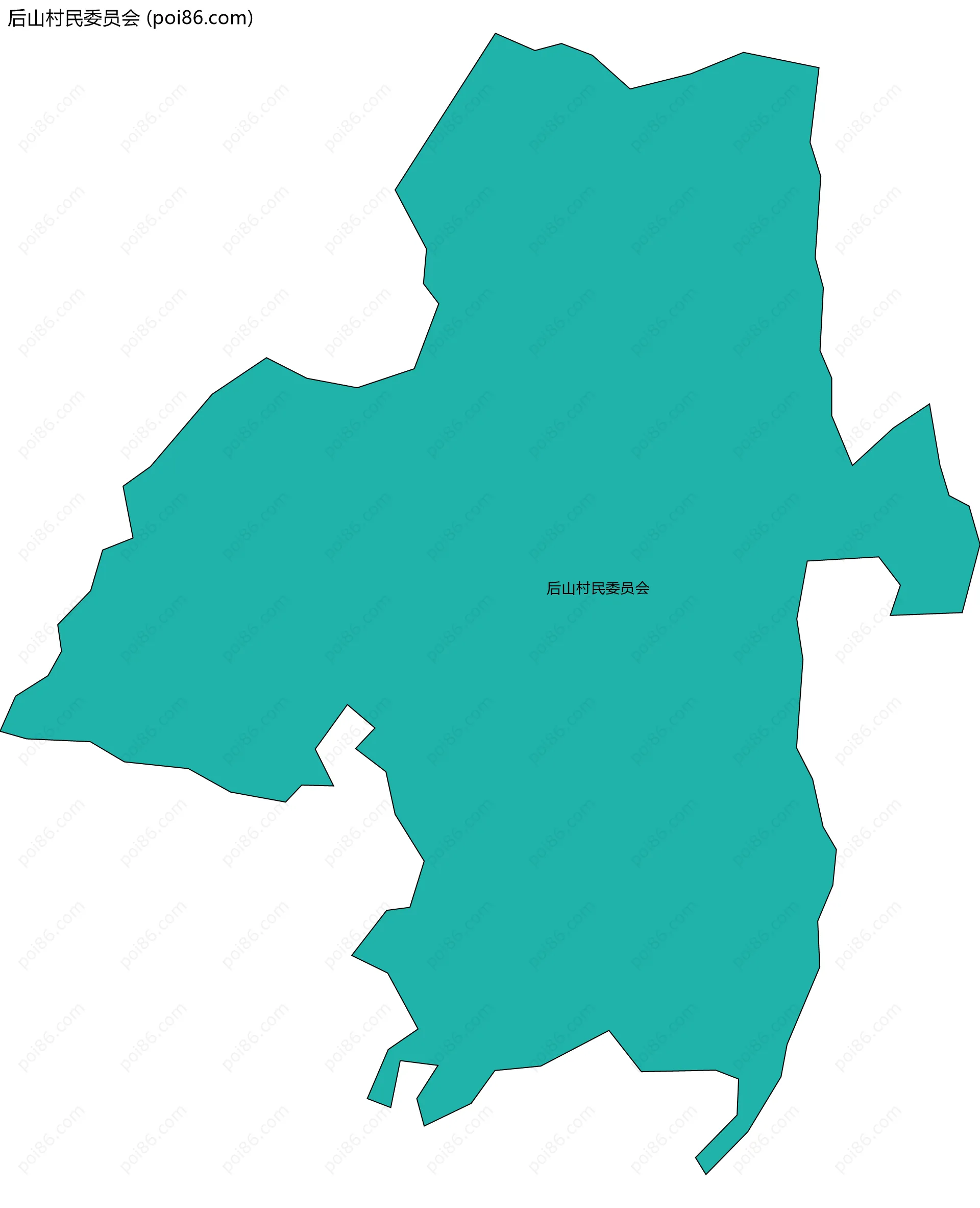 后山村民委员会边界地图