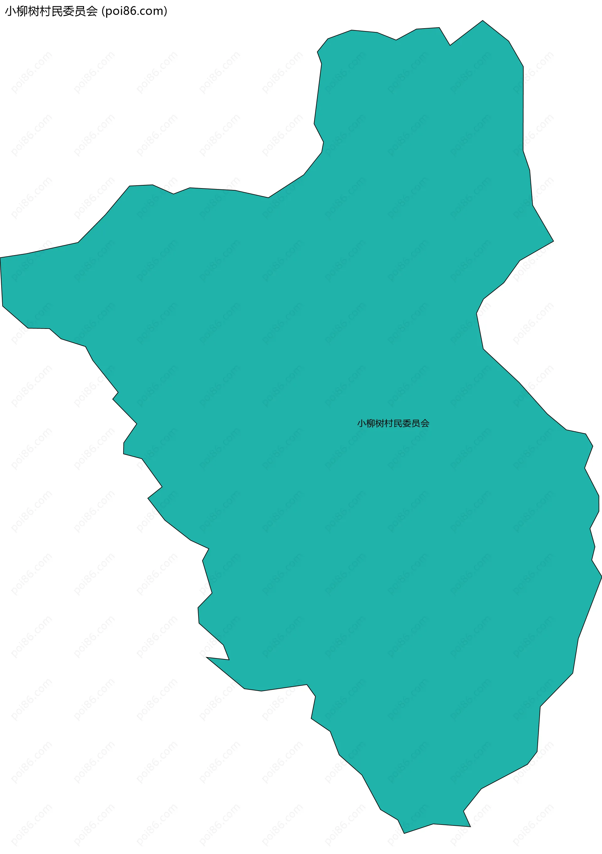 小柳树村民委员会边界地图