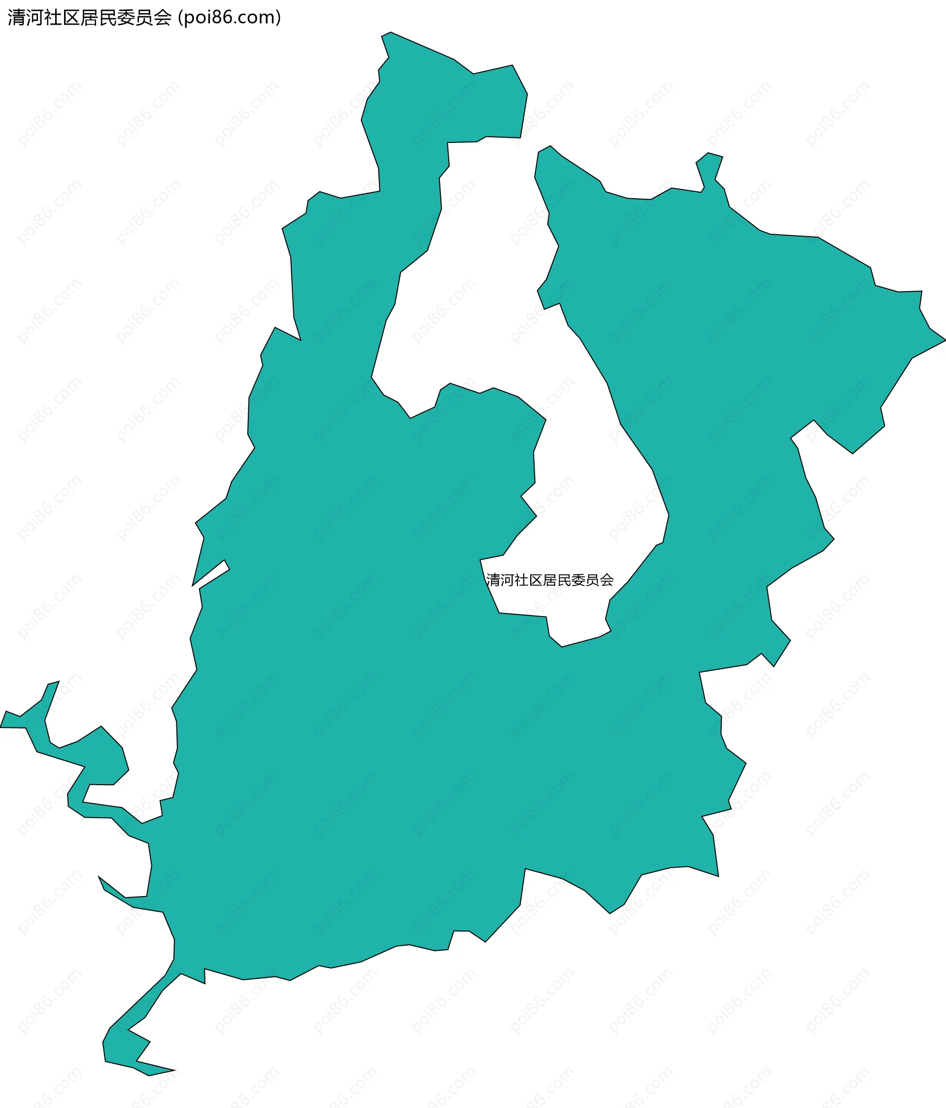 清河社区居民委员会边界地图